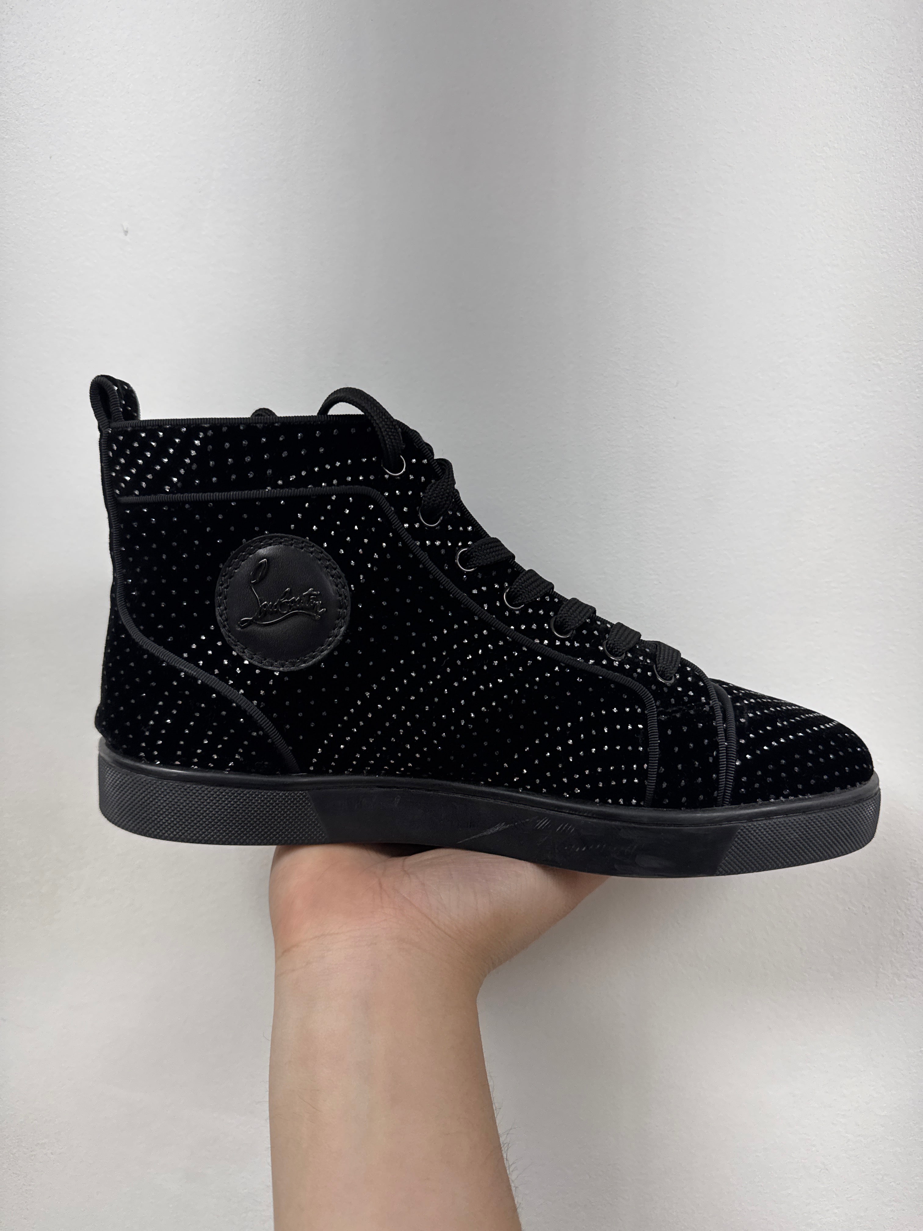 Christian Louboutin Black Studded High Sneakers