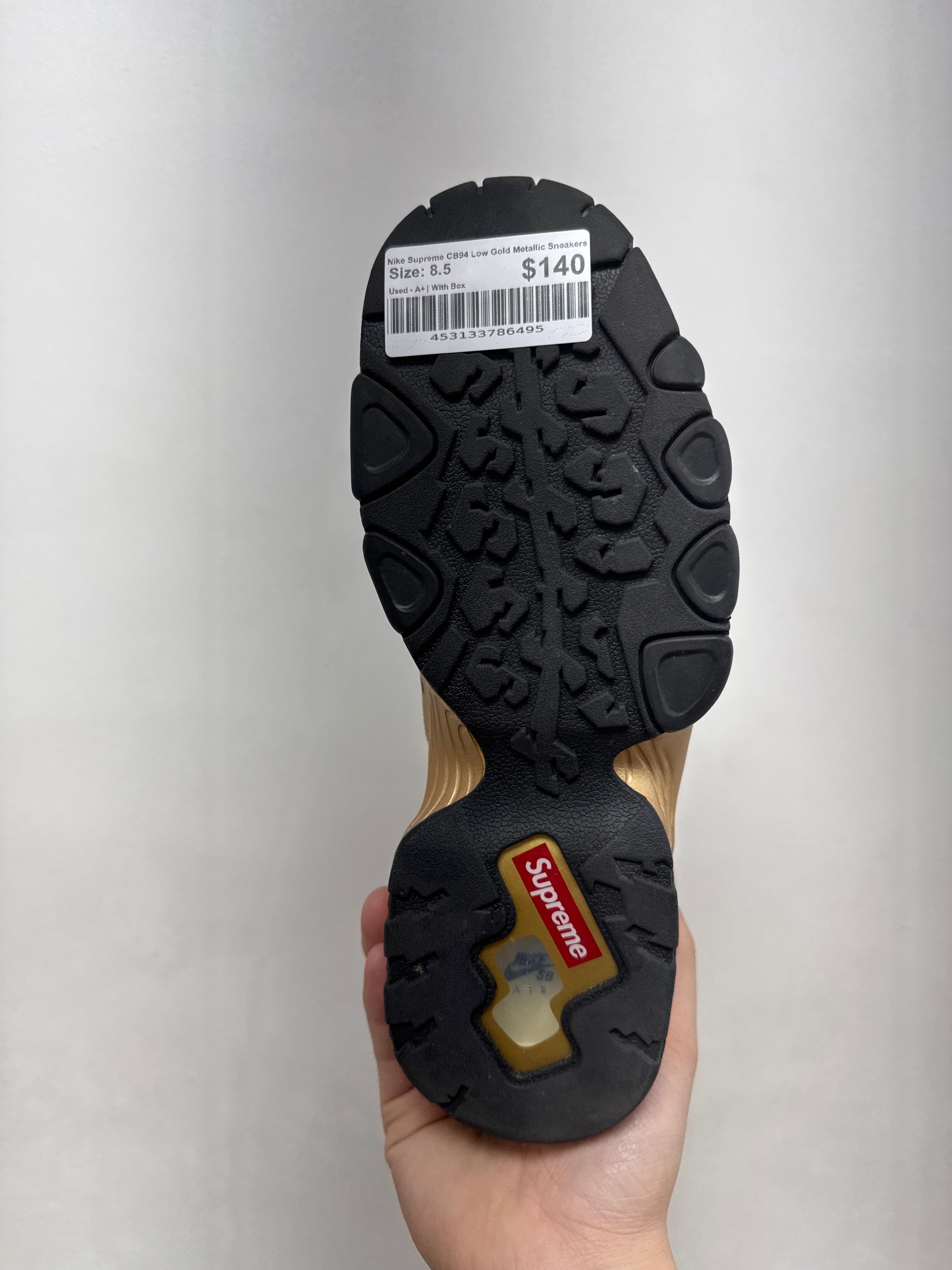 Nike Supreme CB94 Low Gold Metallic Sneakers