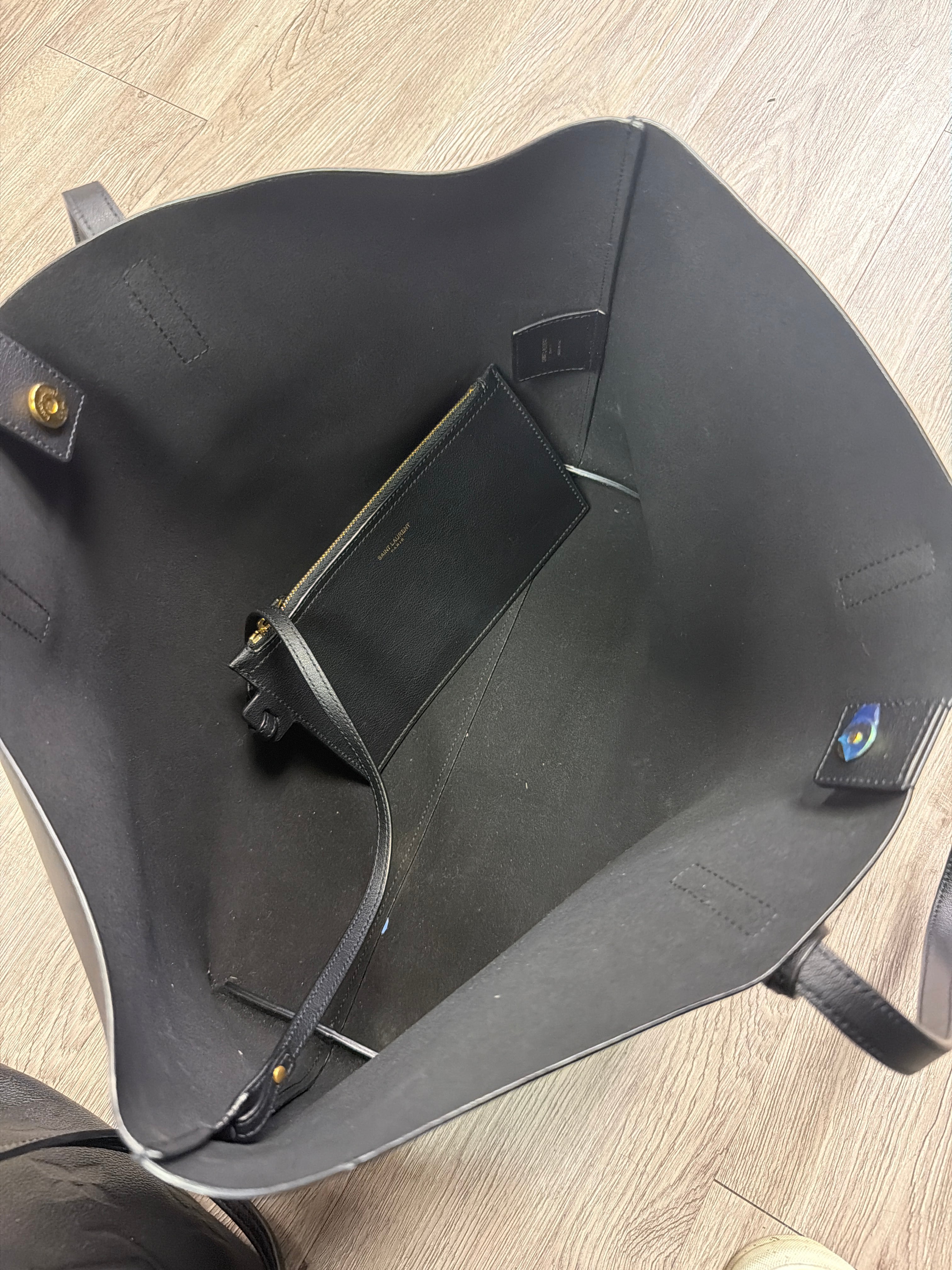 YSL Black Calfskin Tote Bag