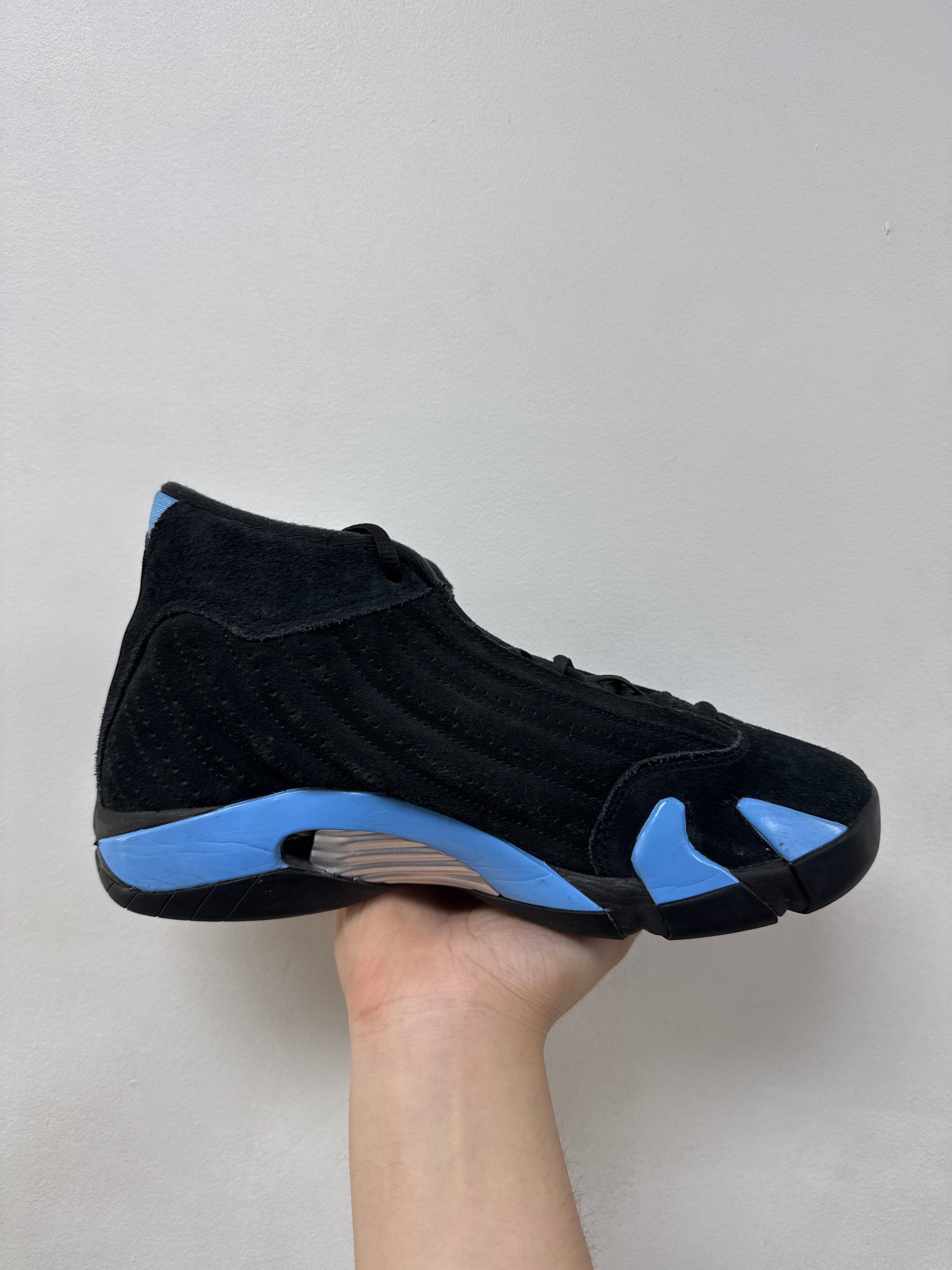 Jordan 14 Black University Blue Sneakers