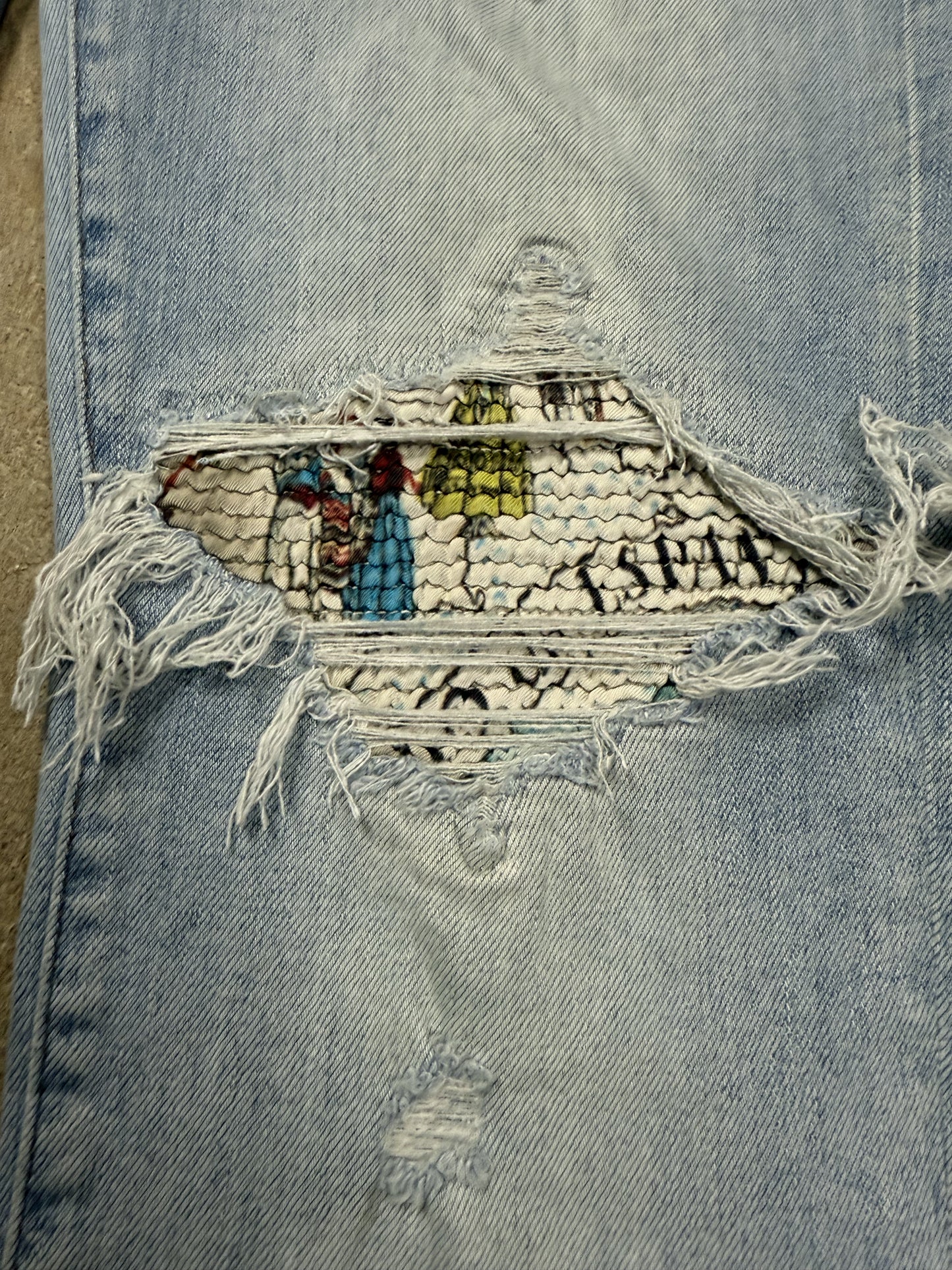 Amiri Art Patchwork Jeans Light Wash Used 30