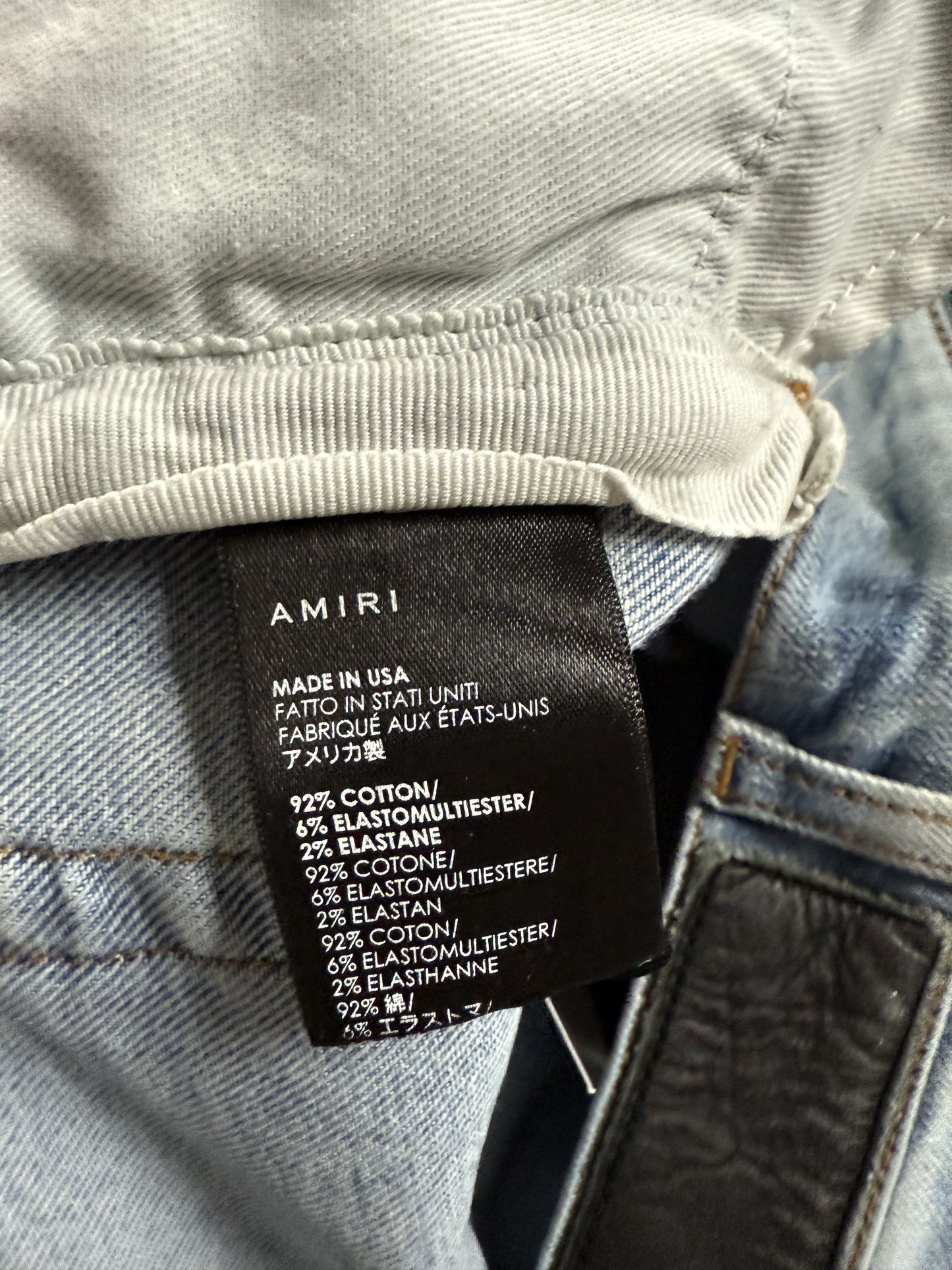 Amiri Art Patchwork Jeans Light Wash Used 30