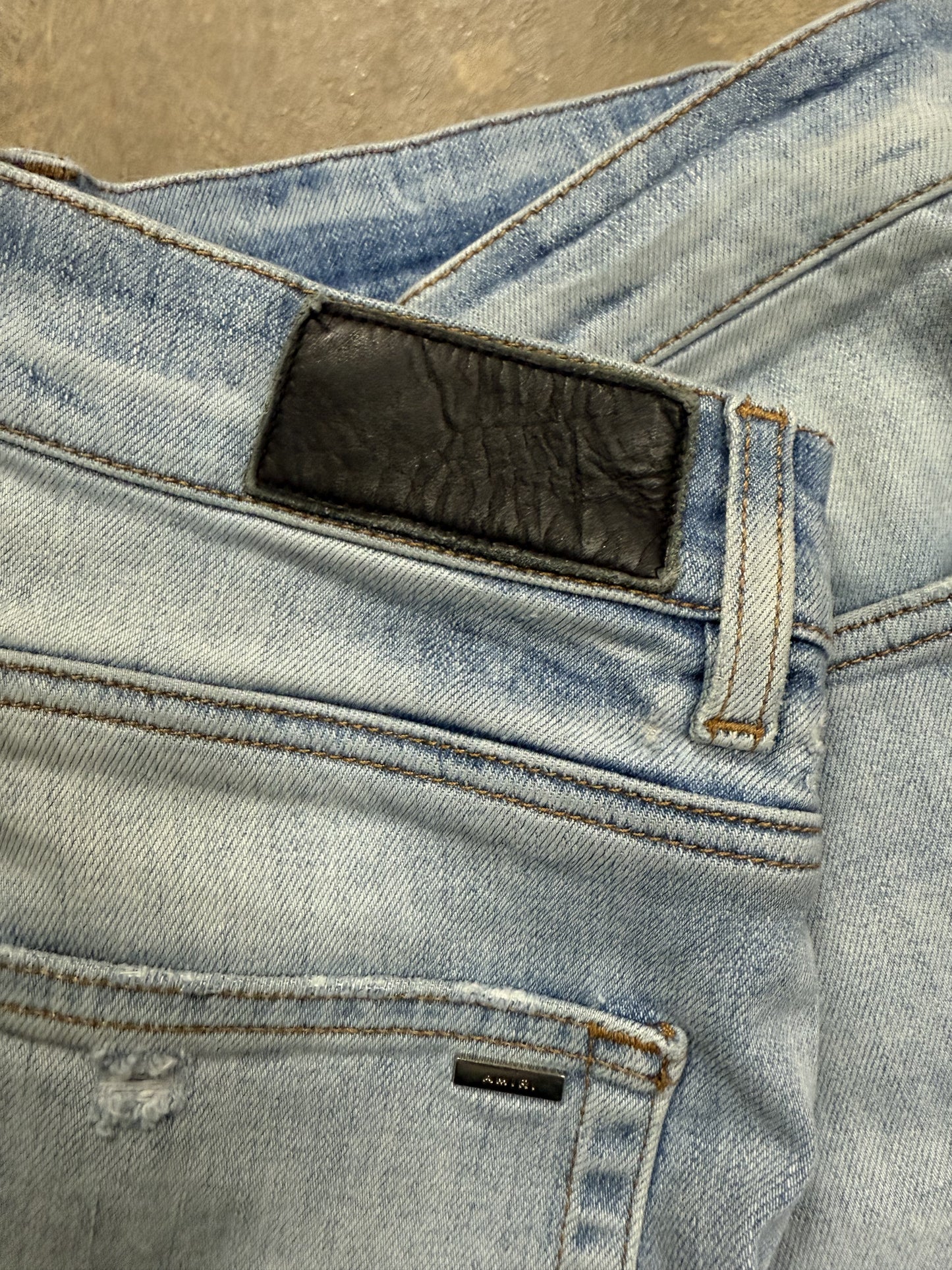 Amiri Art Patchwork Jeans Light Wash Used 30