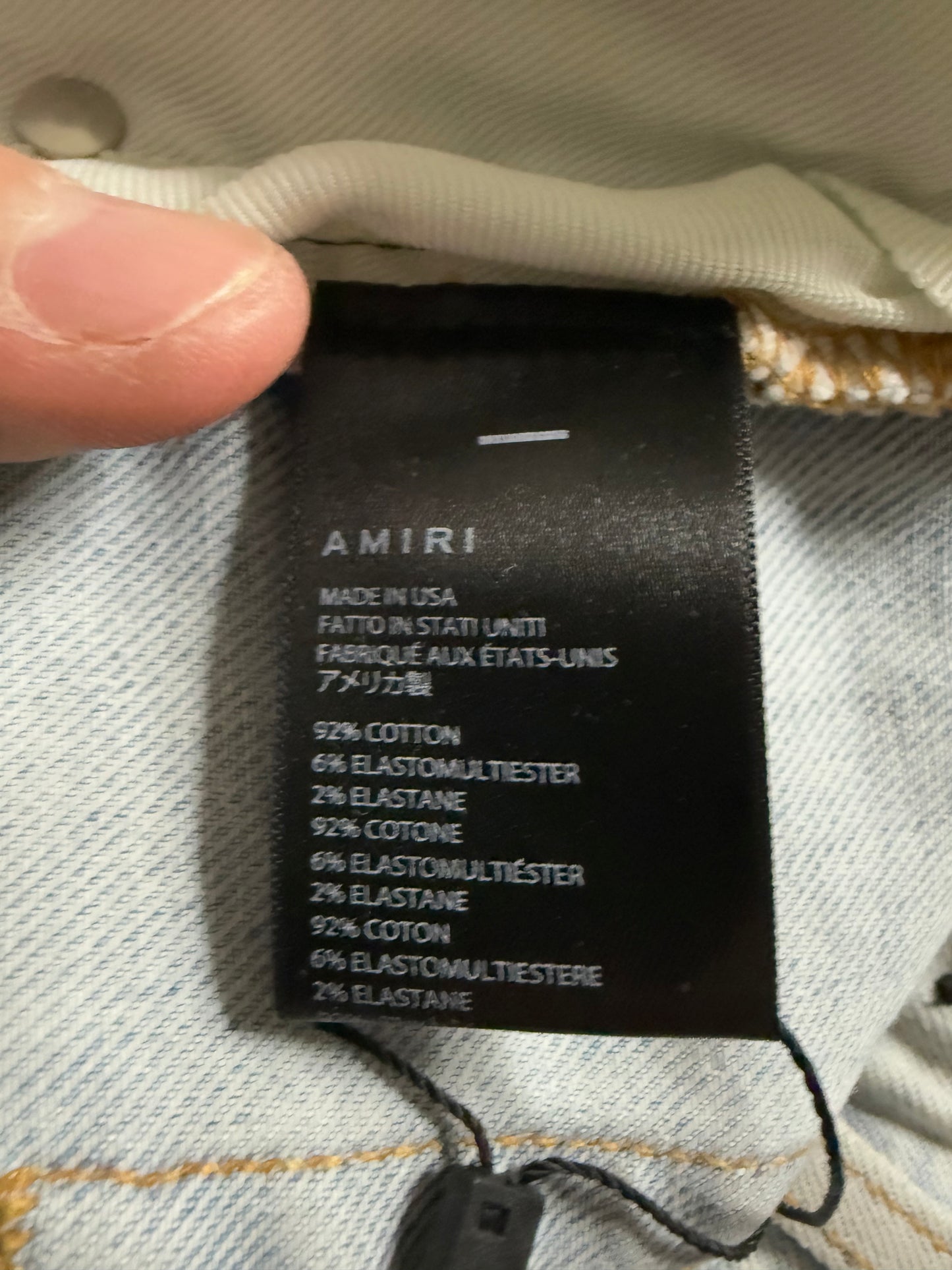 Amiri Varsity Logo Jeans Light Wash 38 Used