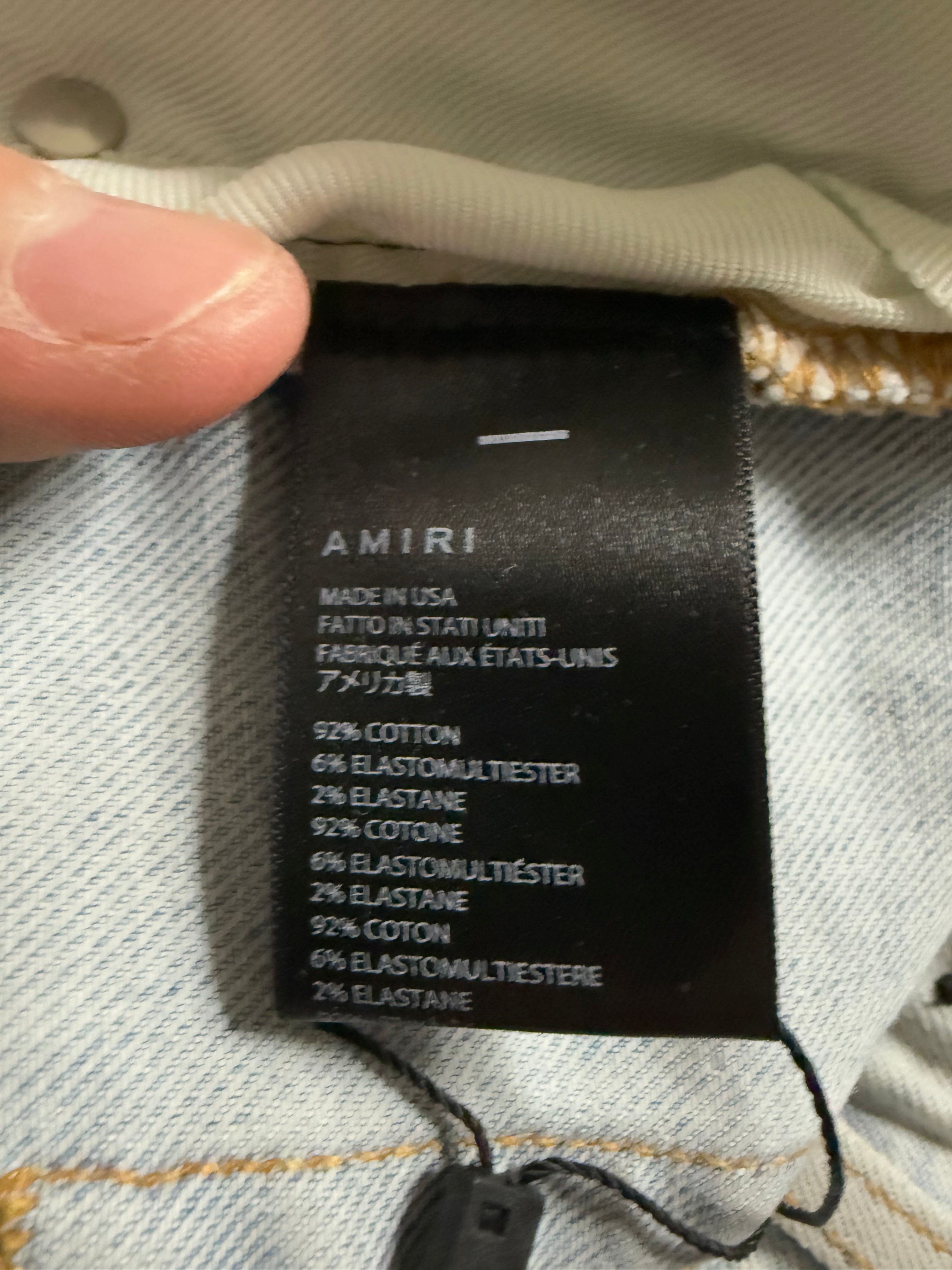 Amiri Varsity Logo Jeans Light Wash 38 Used