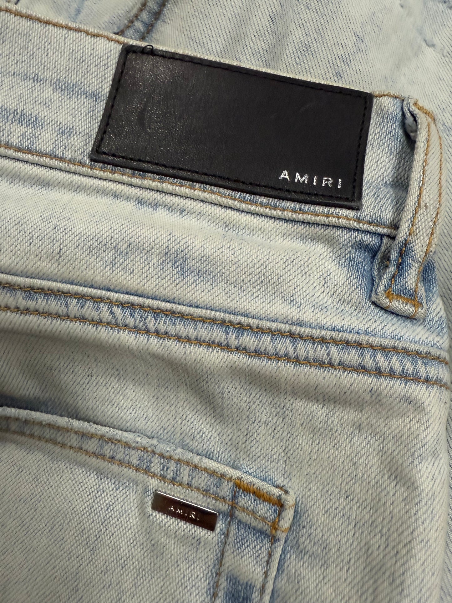 Amiri Varsity Logo Jeans Light Wash 38 Used