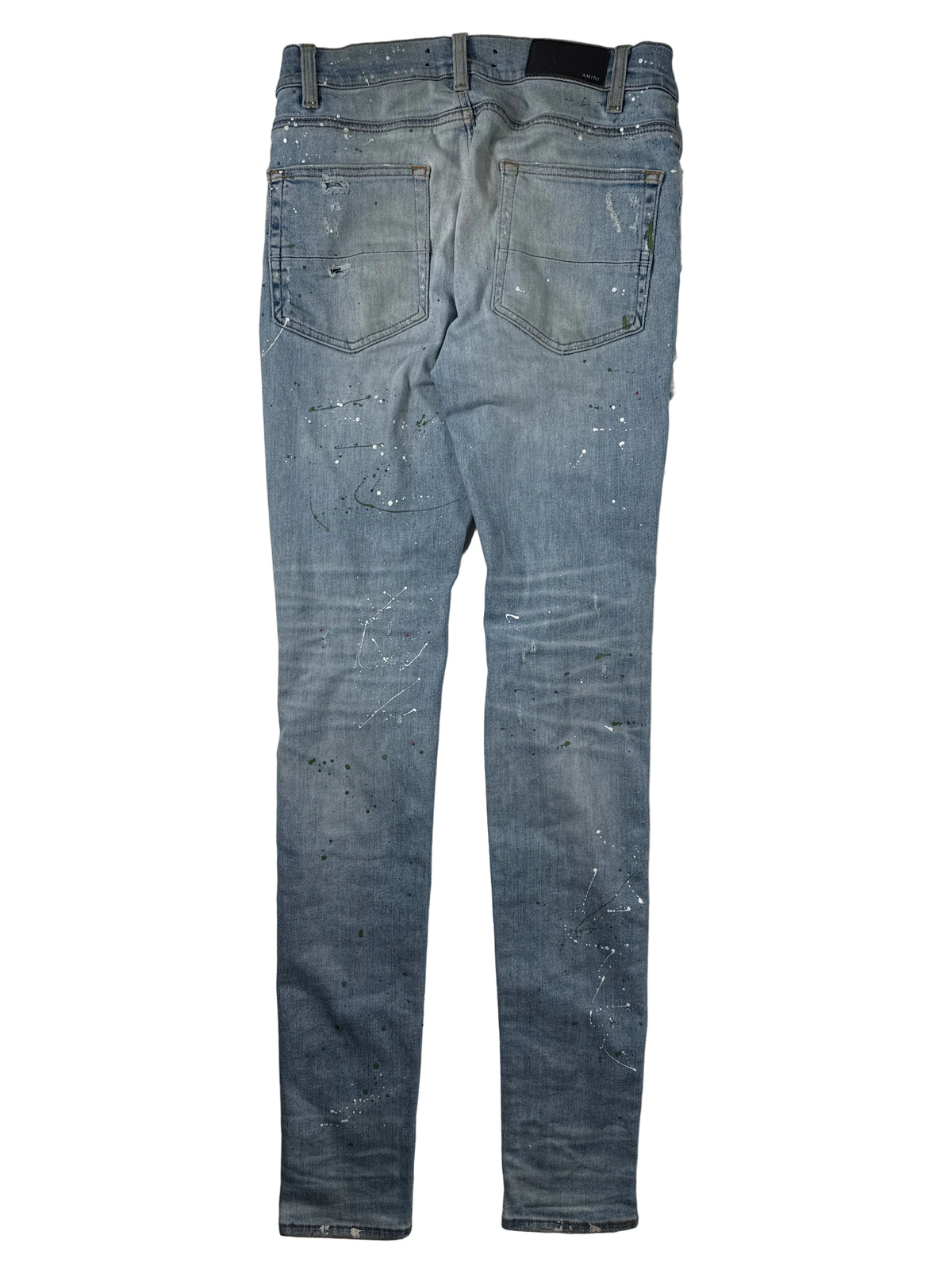 Amiri Light Wash Swan Patchwork Jeans