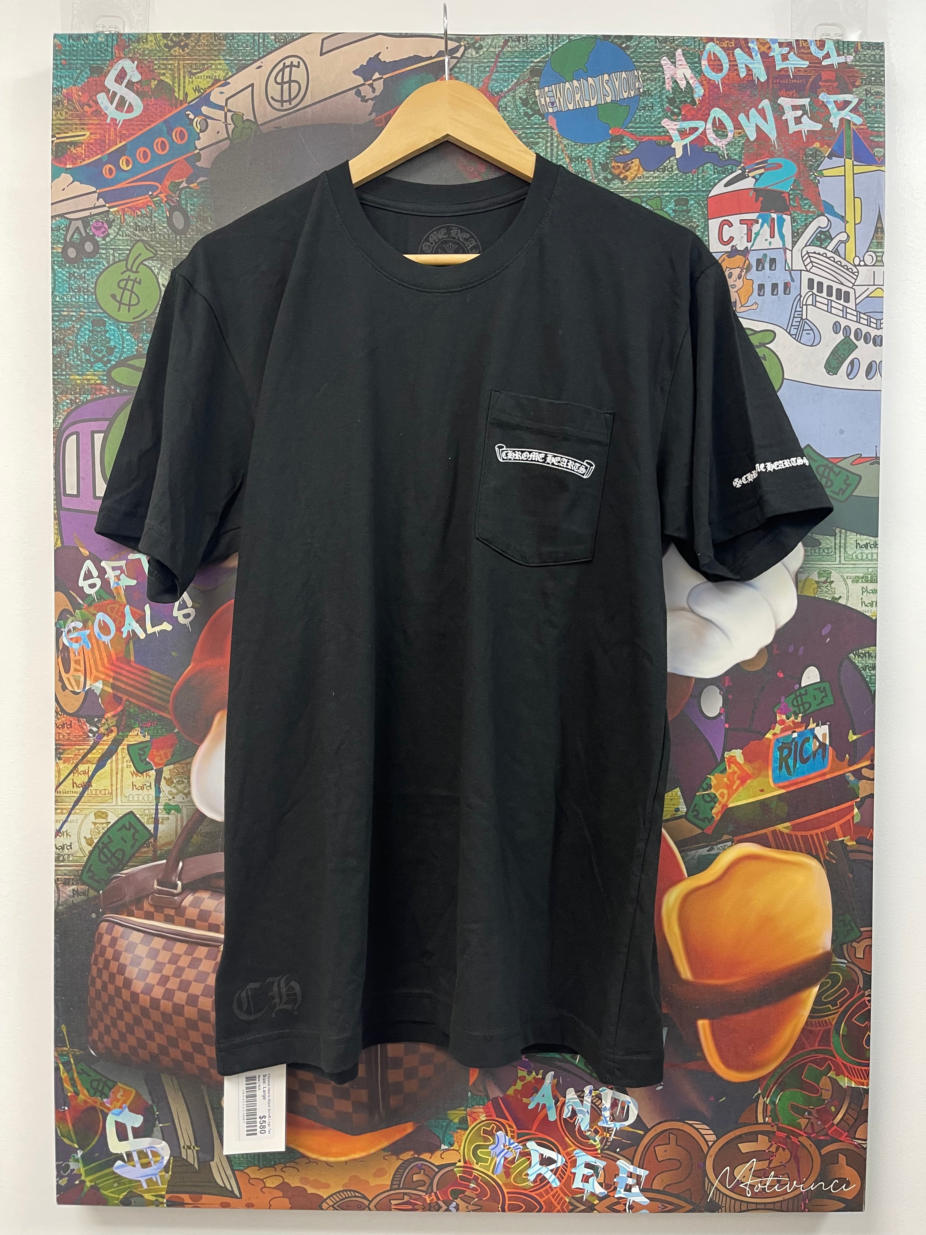 Chrome Hearts Black Scroll Logo Tee