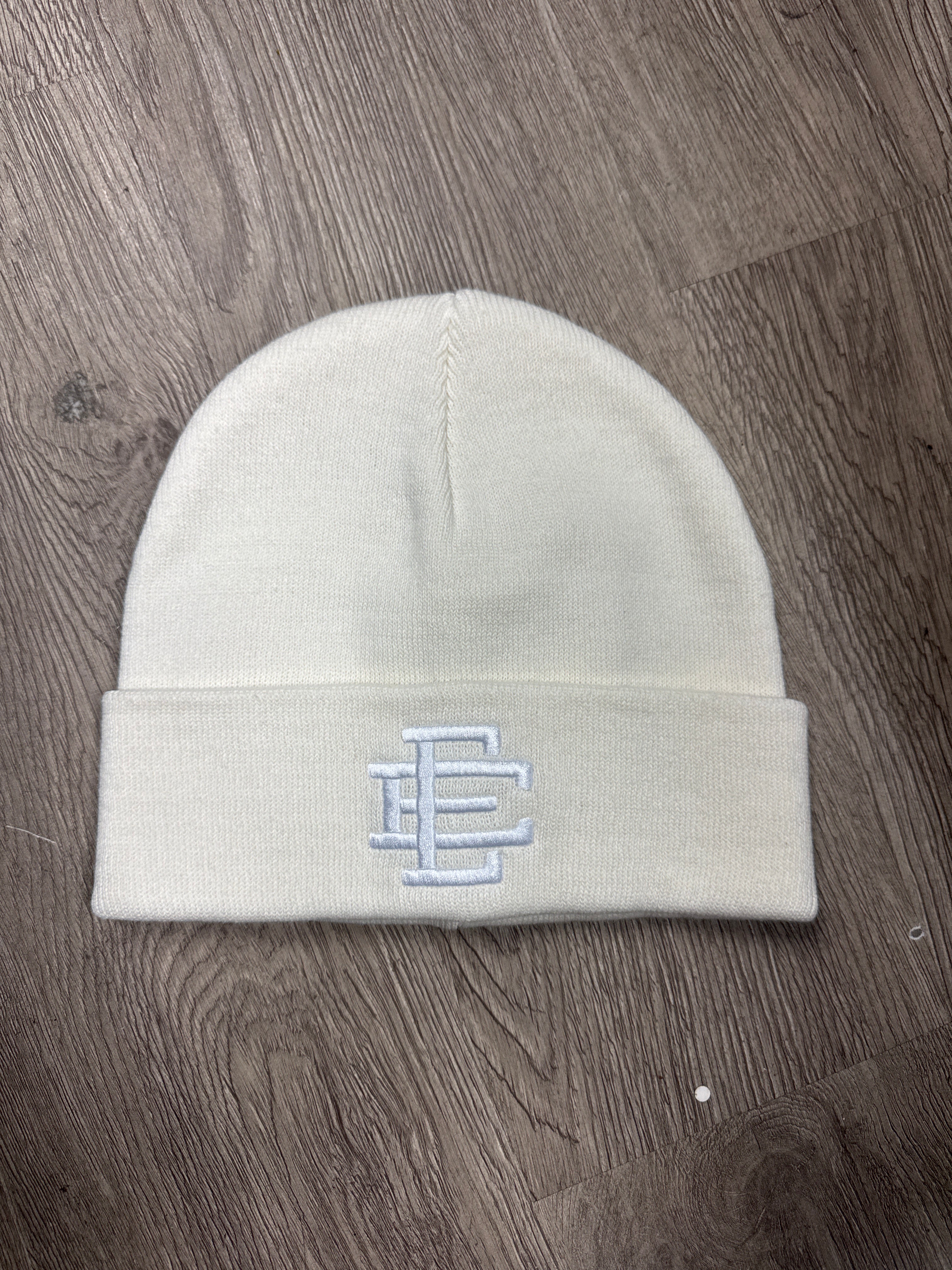 Eric Emanuel EE Core Logo Cream Beanie