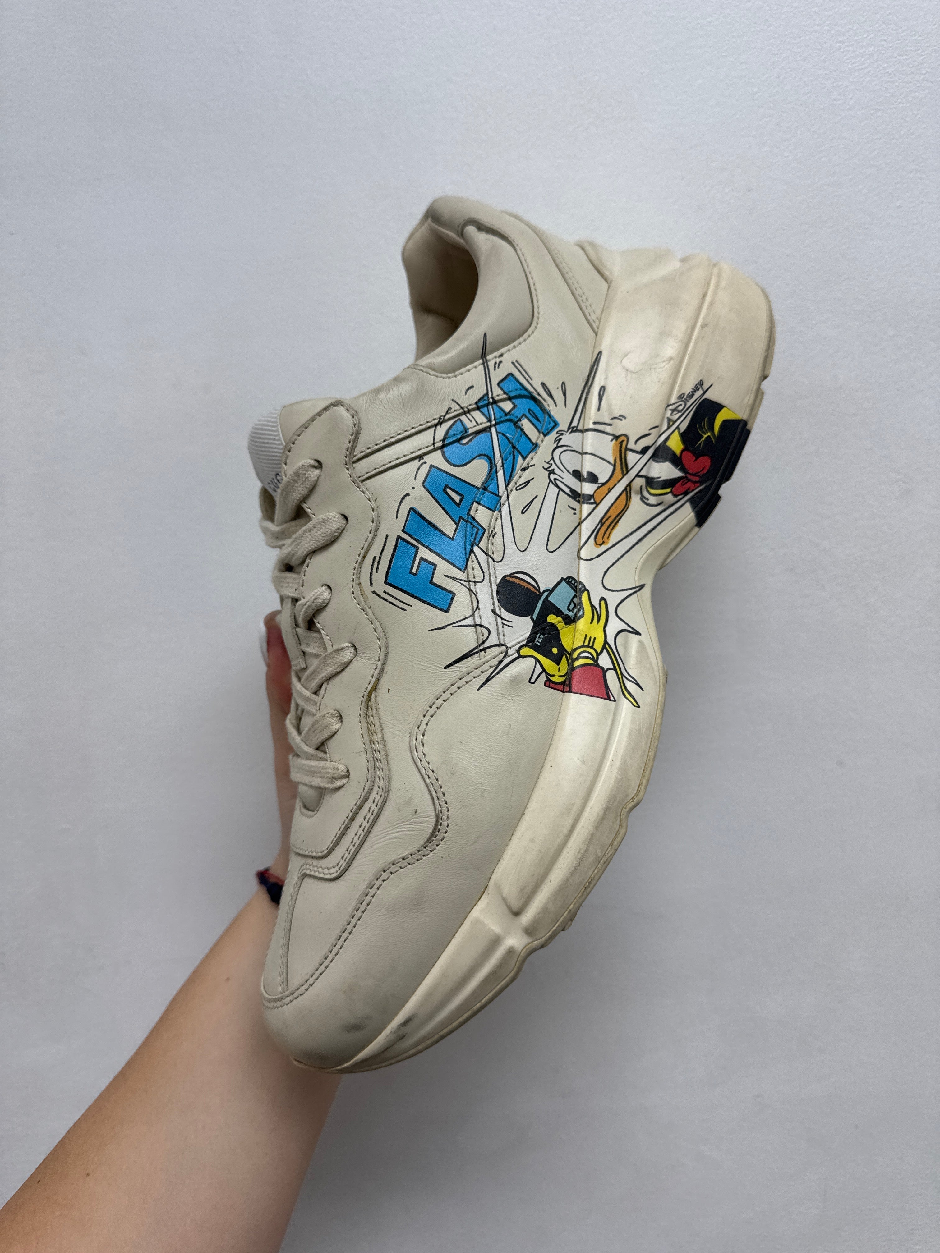 Gucci Cream Donald Duck Flash Sneakers