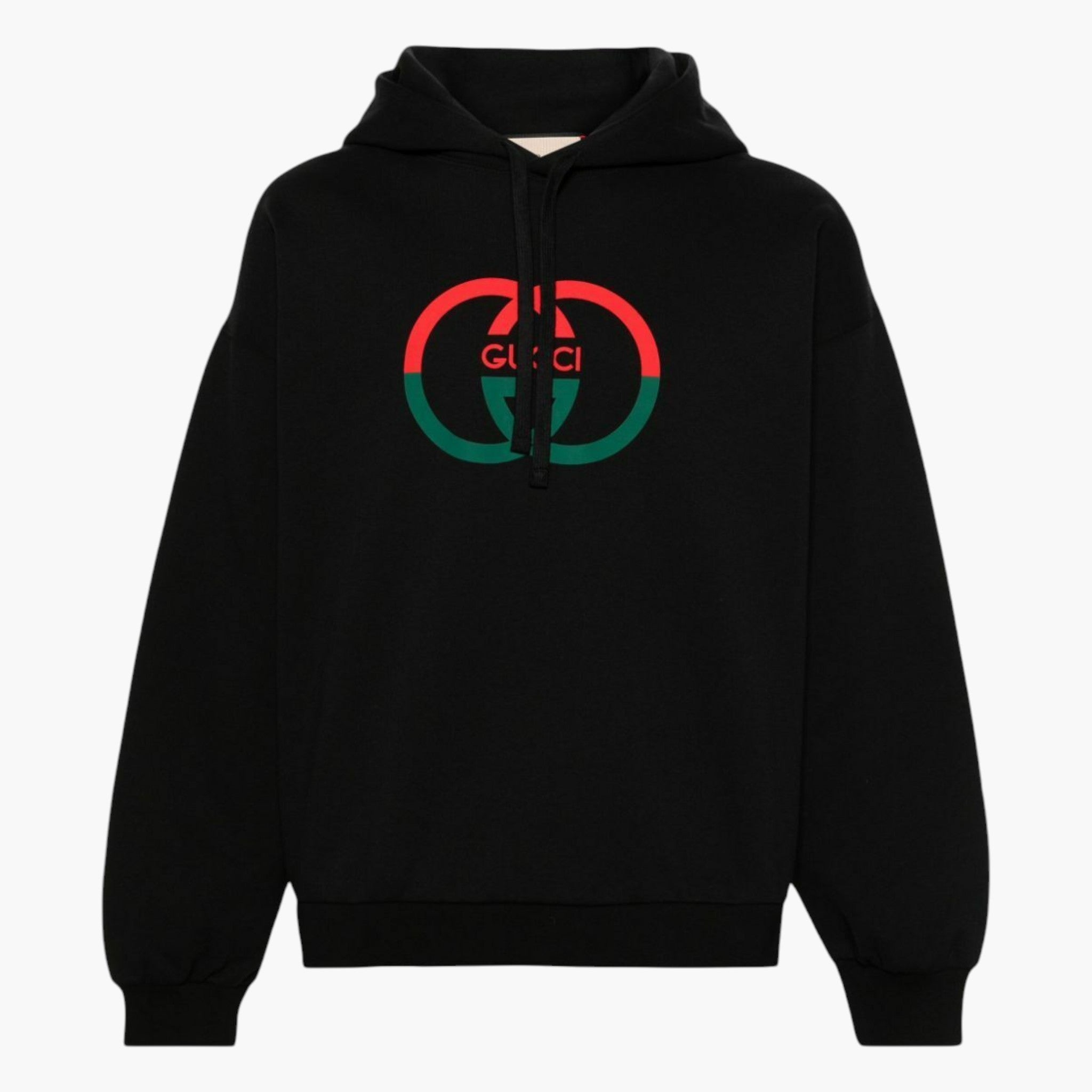Gucci GG Chest Logo Black Green & Red Hoodie