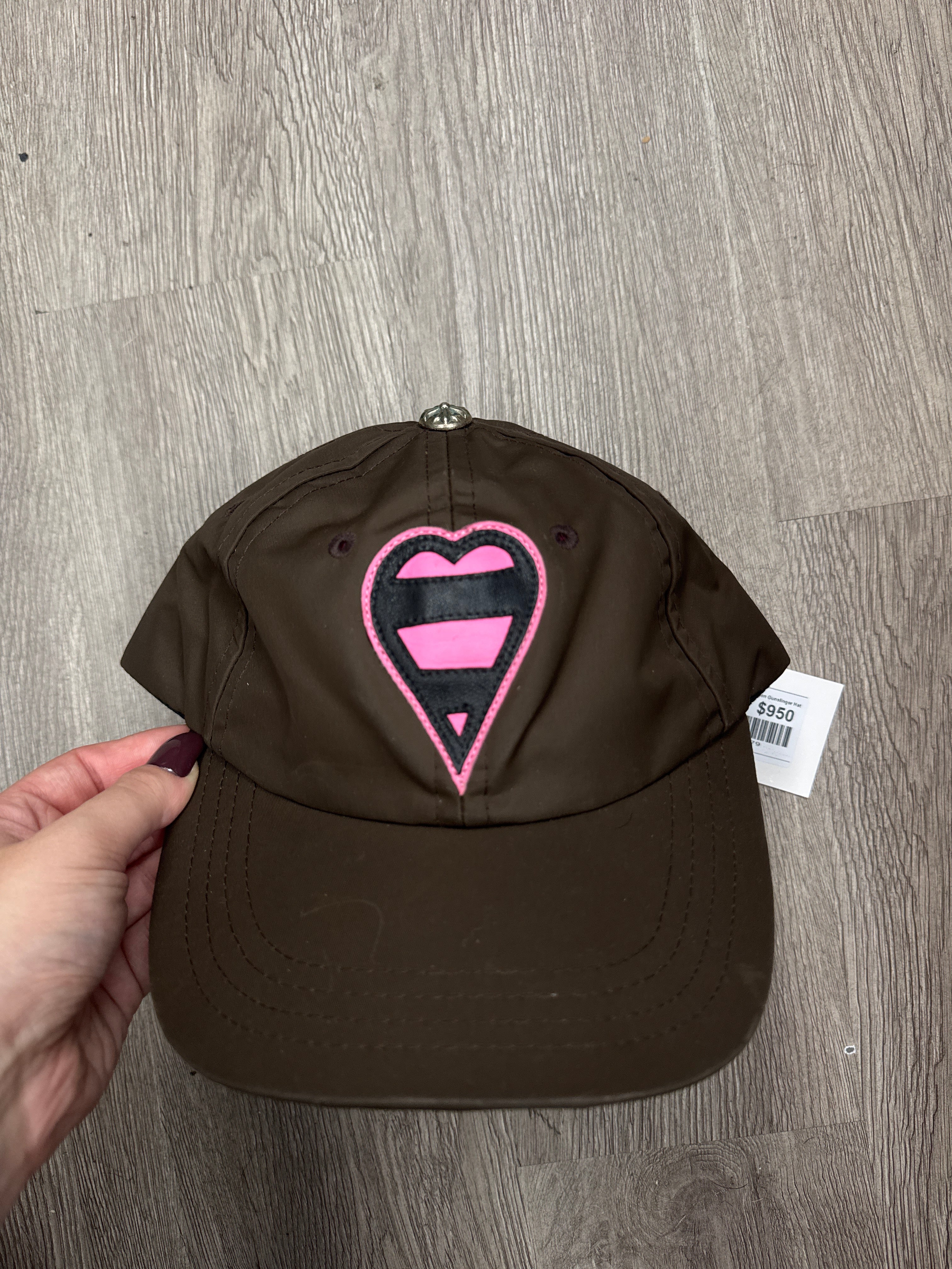 Chrome Hearts Brown Pink Heart Nylon Gunslinger Hat