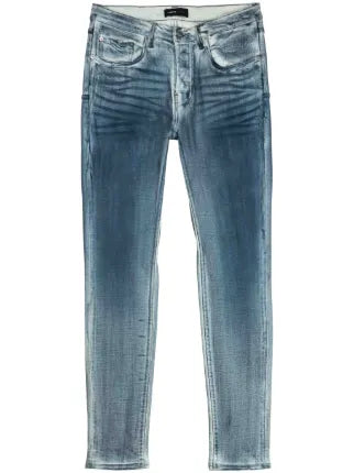 Purple Brand Light Wash Wrinkle Blue Jeans