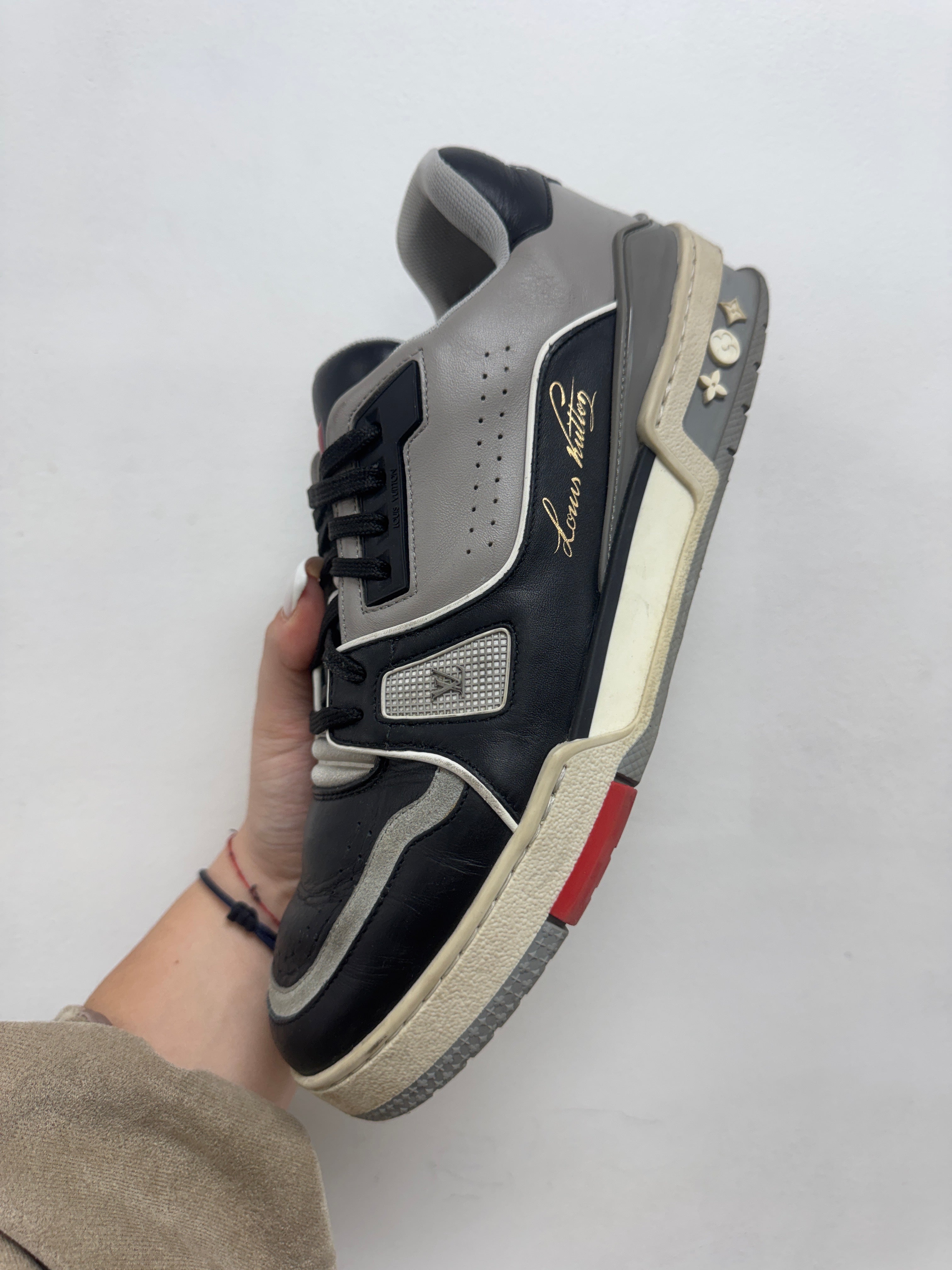 Louis Vuitton Black Grey Red #54 Sneakers