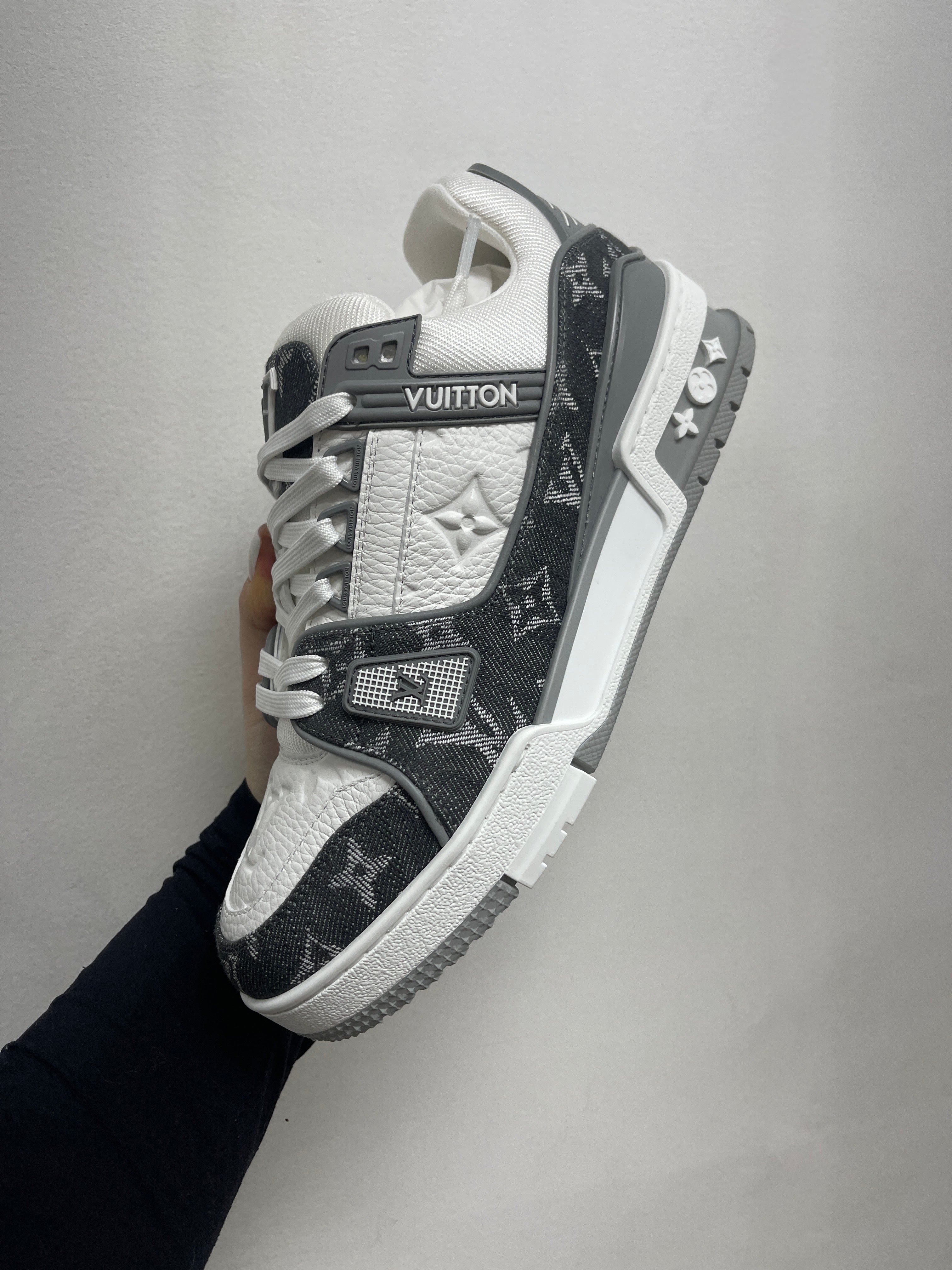 Louis Vuitton Grey Denim Trainer Sneakers
