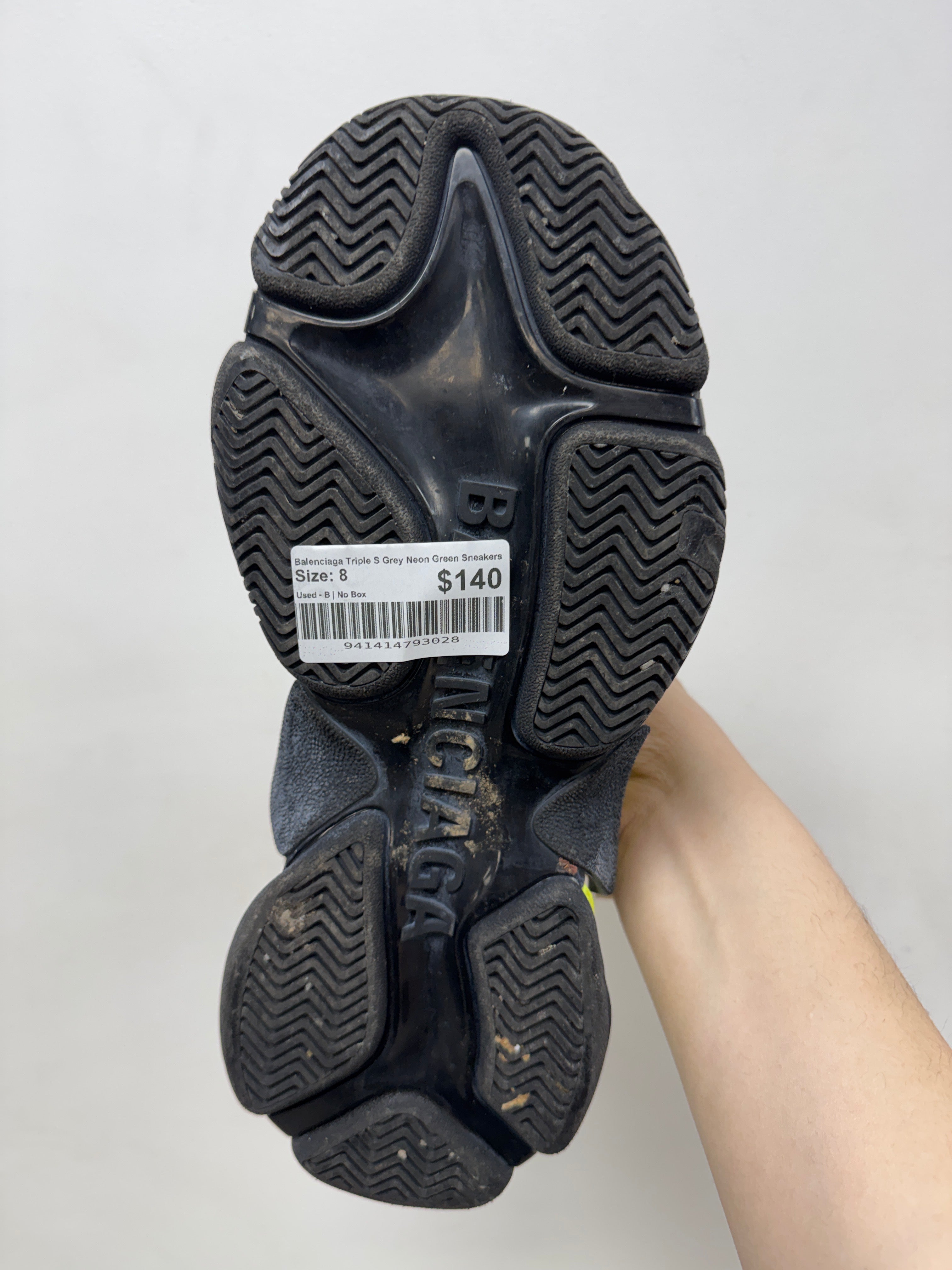 Balenciaga Triple S Grey Neon Green Sneakers