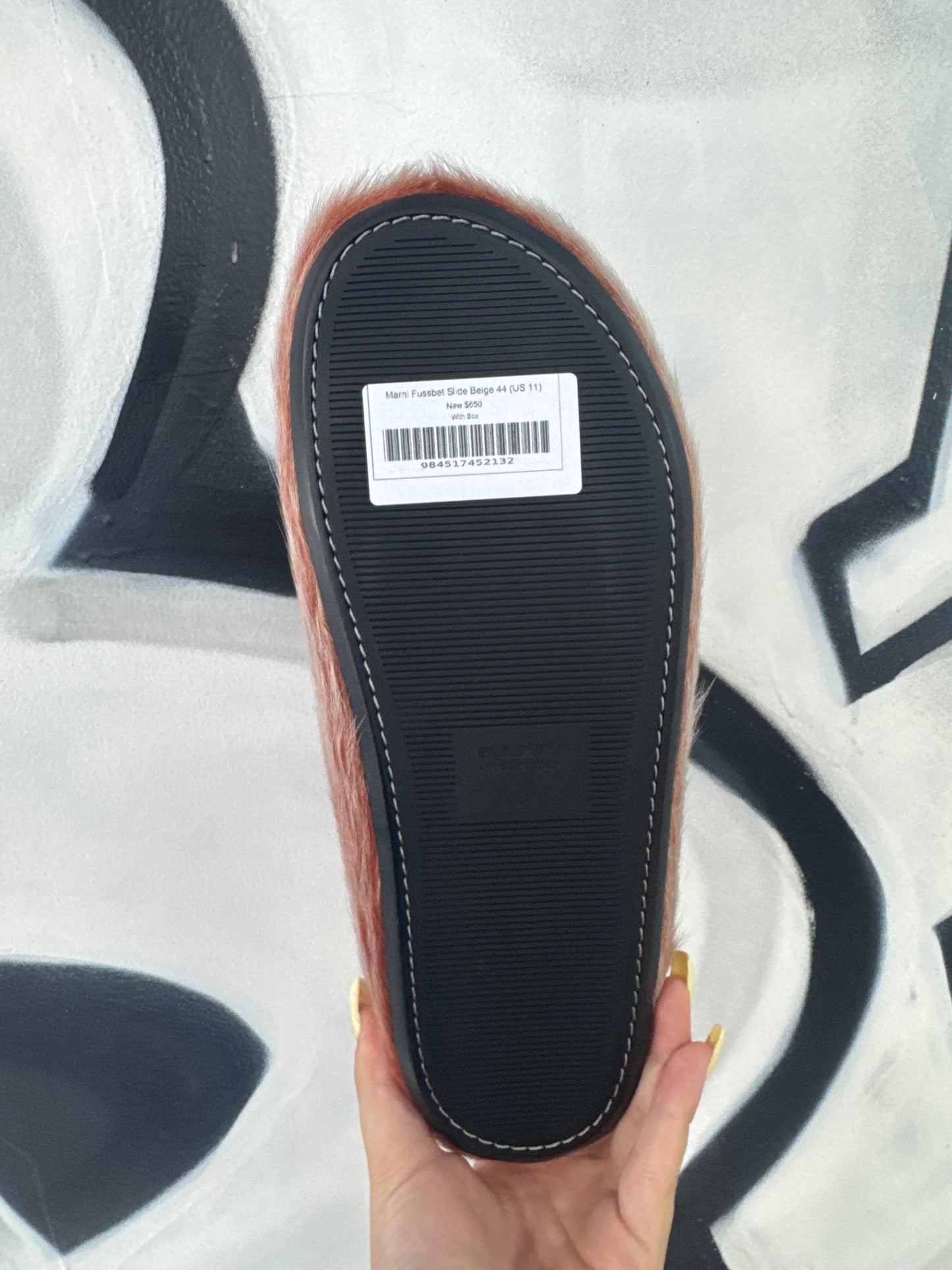 Marni Fussbet Slide Beige New With Box