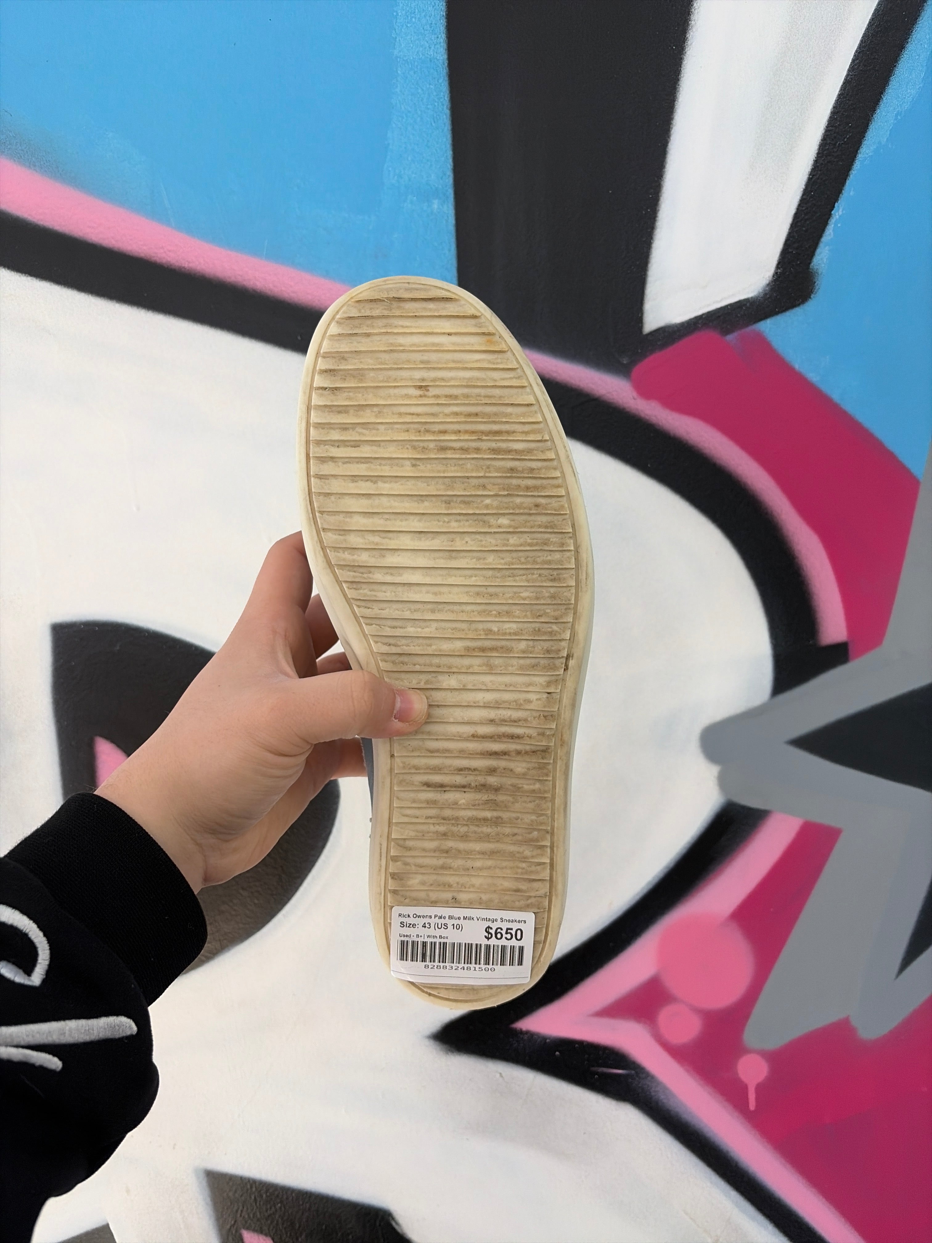 Rick Owens Pale Blue Milk Vintage Sneakers