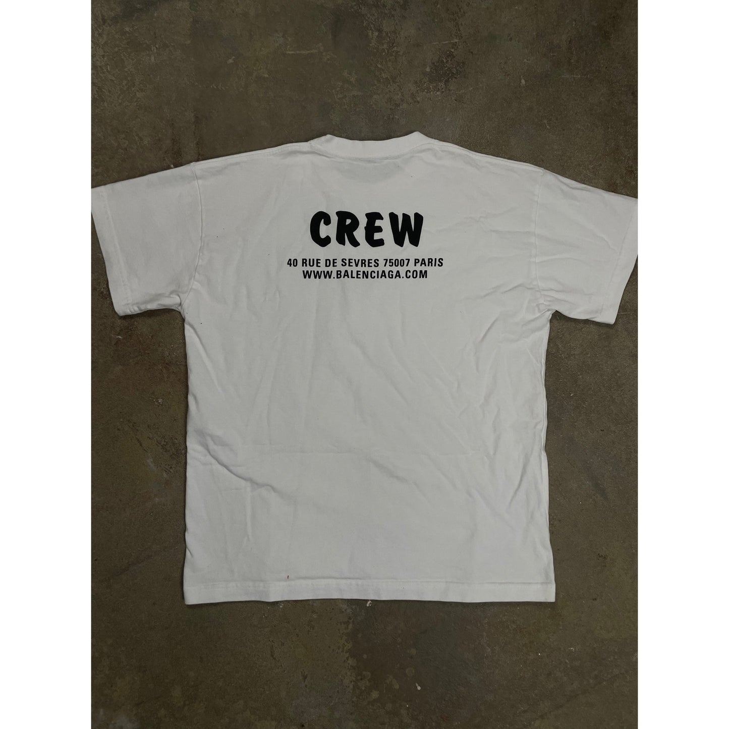 Balenciaga White Black Crew Tee Used Medium