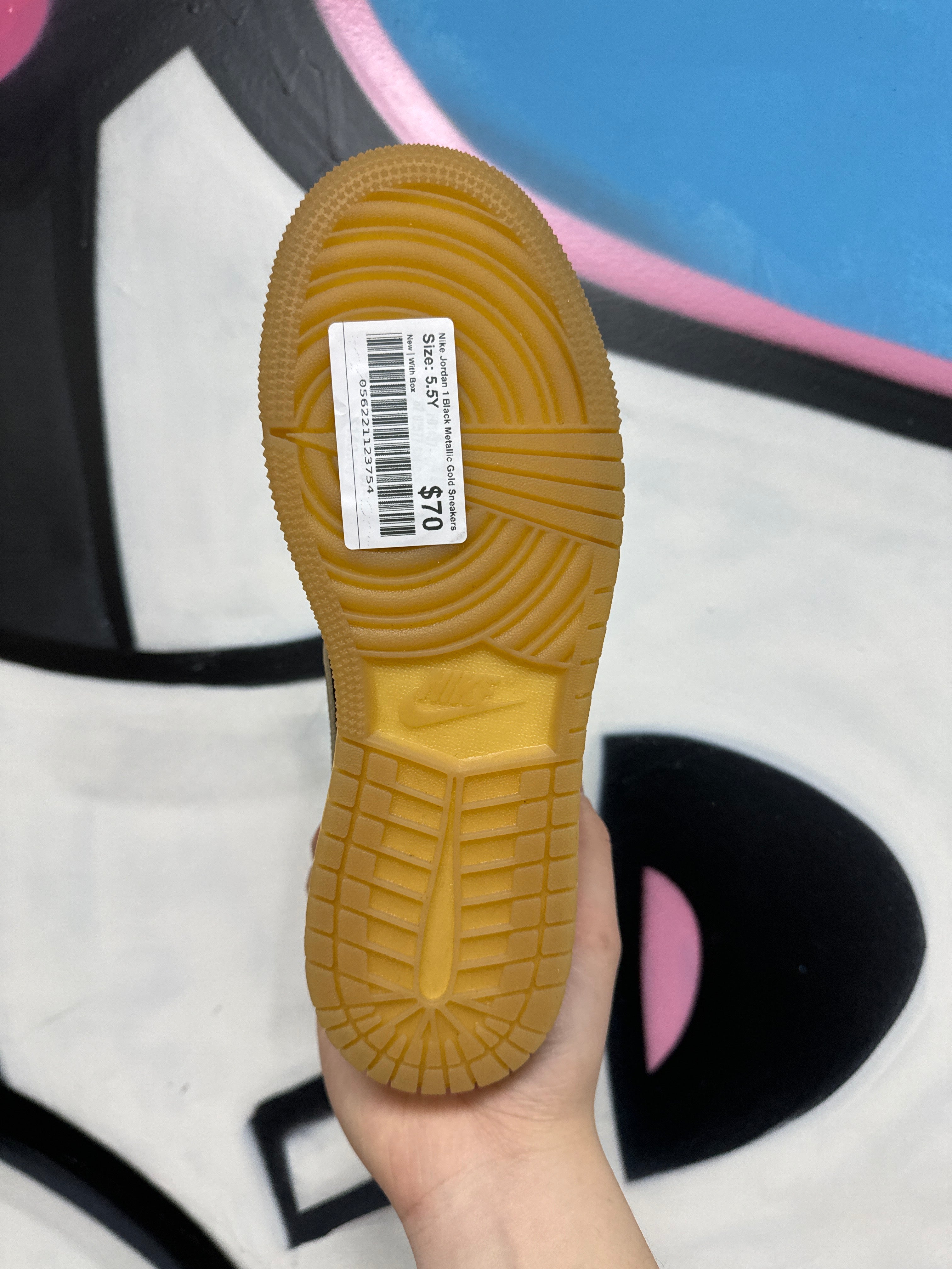 Nike Jordan 1 Black Metallic Gold Sneakers