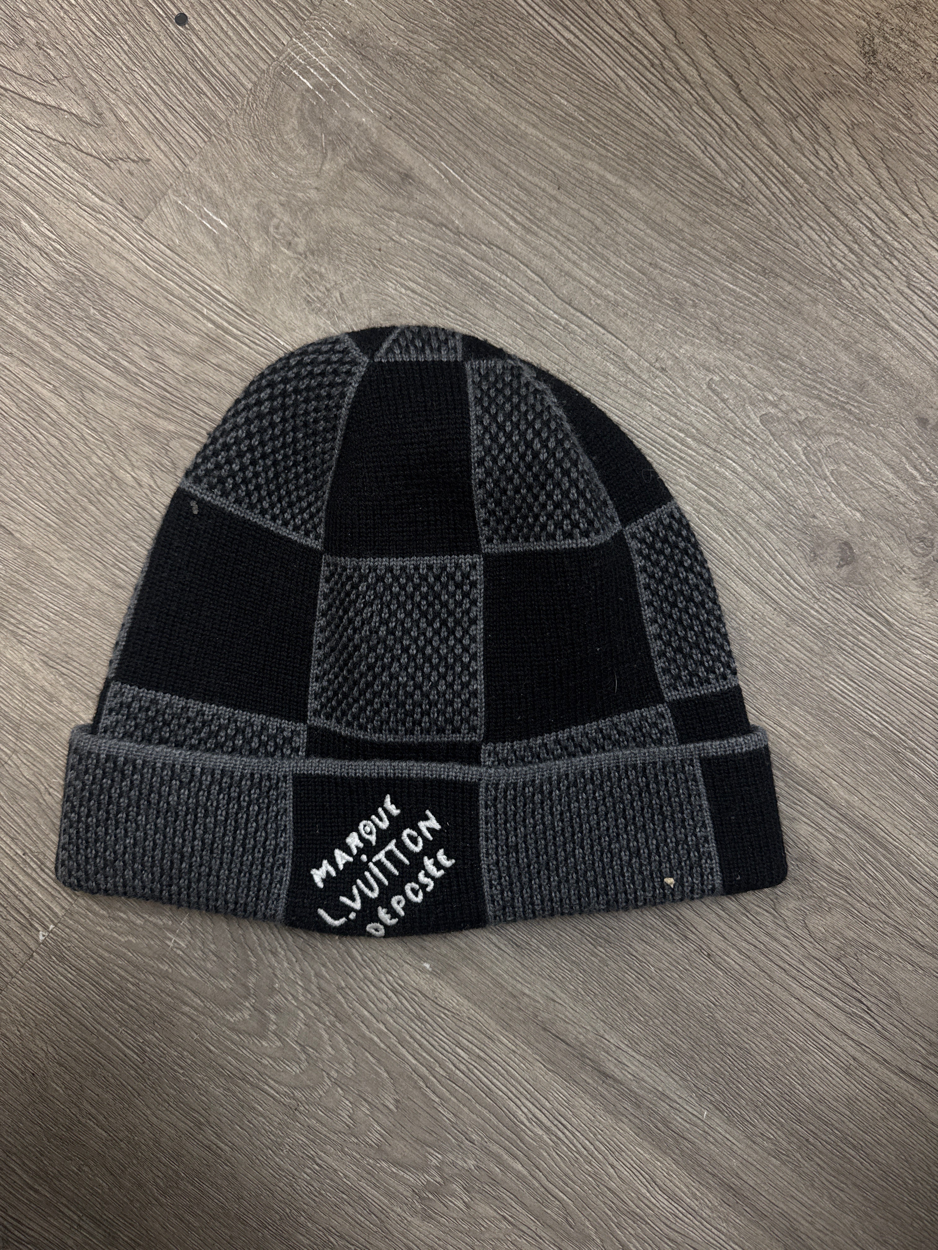 Louis Vuitton Grey Damier Marque Beanie