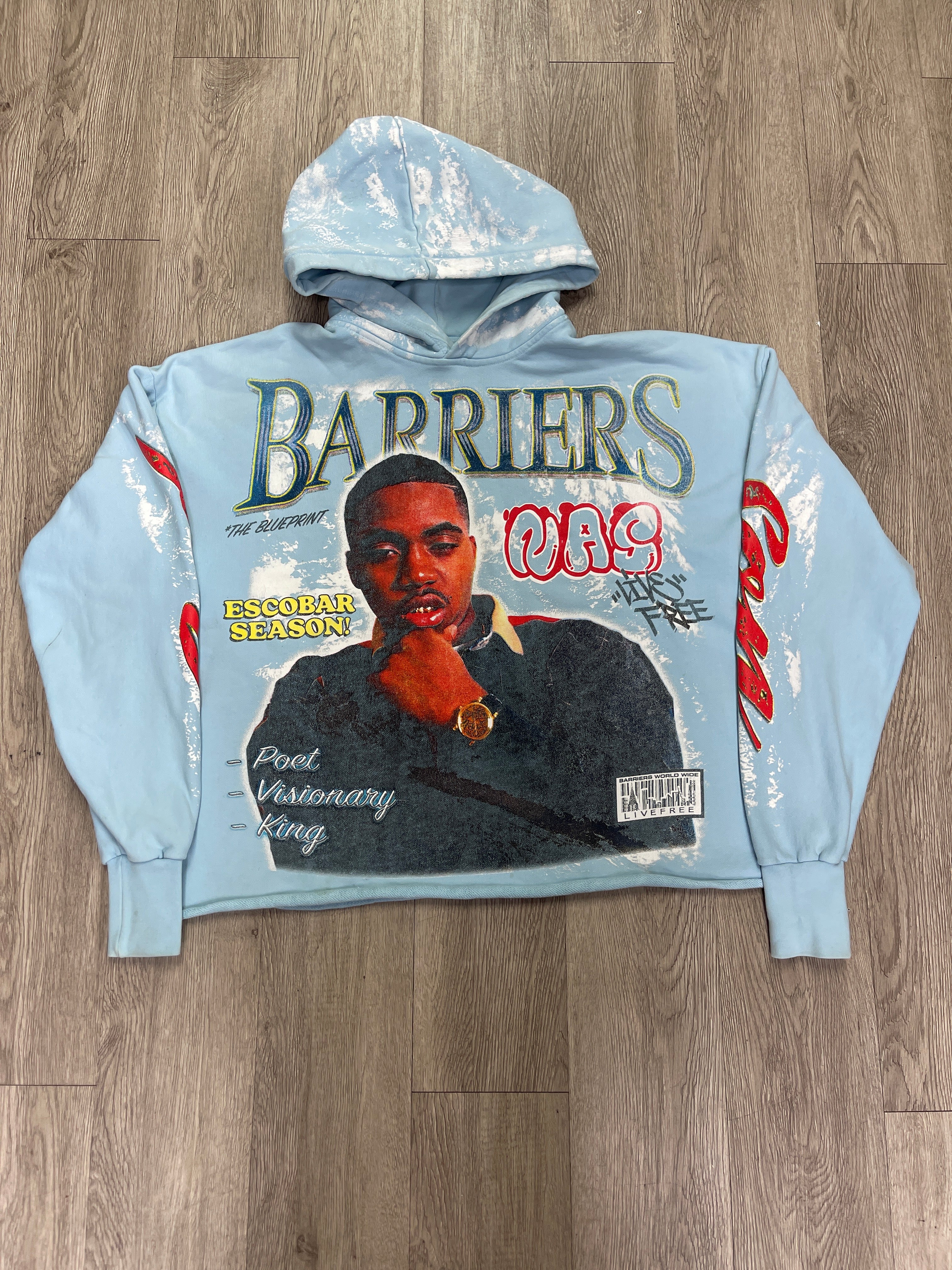 Barriers Blue Tie Dye Nas Hoodie