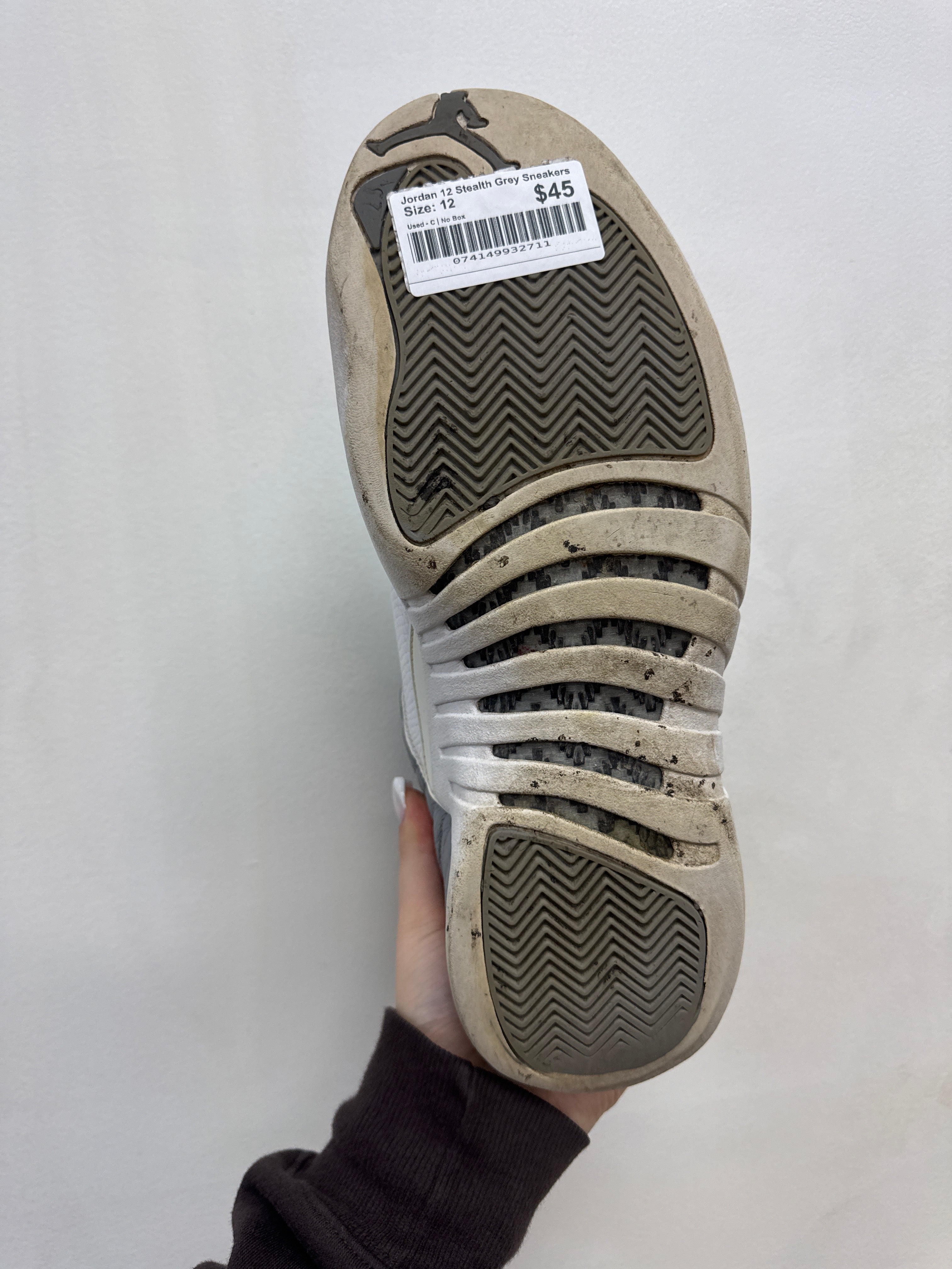 Jordan 12 Stealth Grey Sneakers