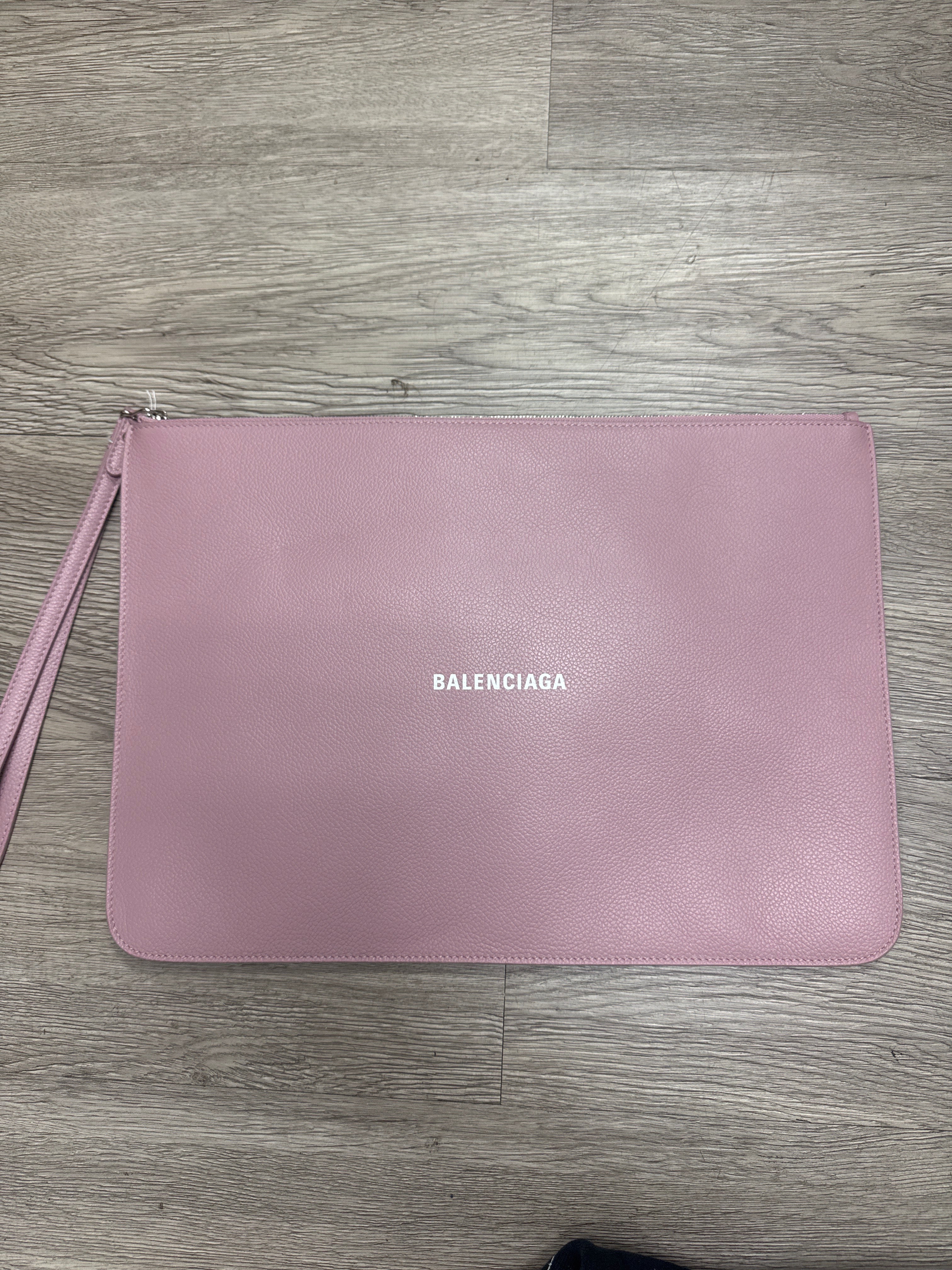 Balenciaga Pink Logo Pouch New Small N/A