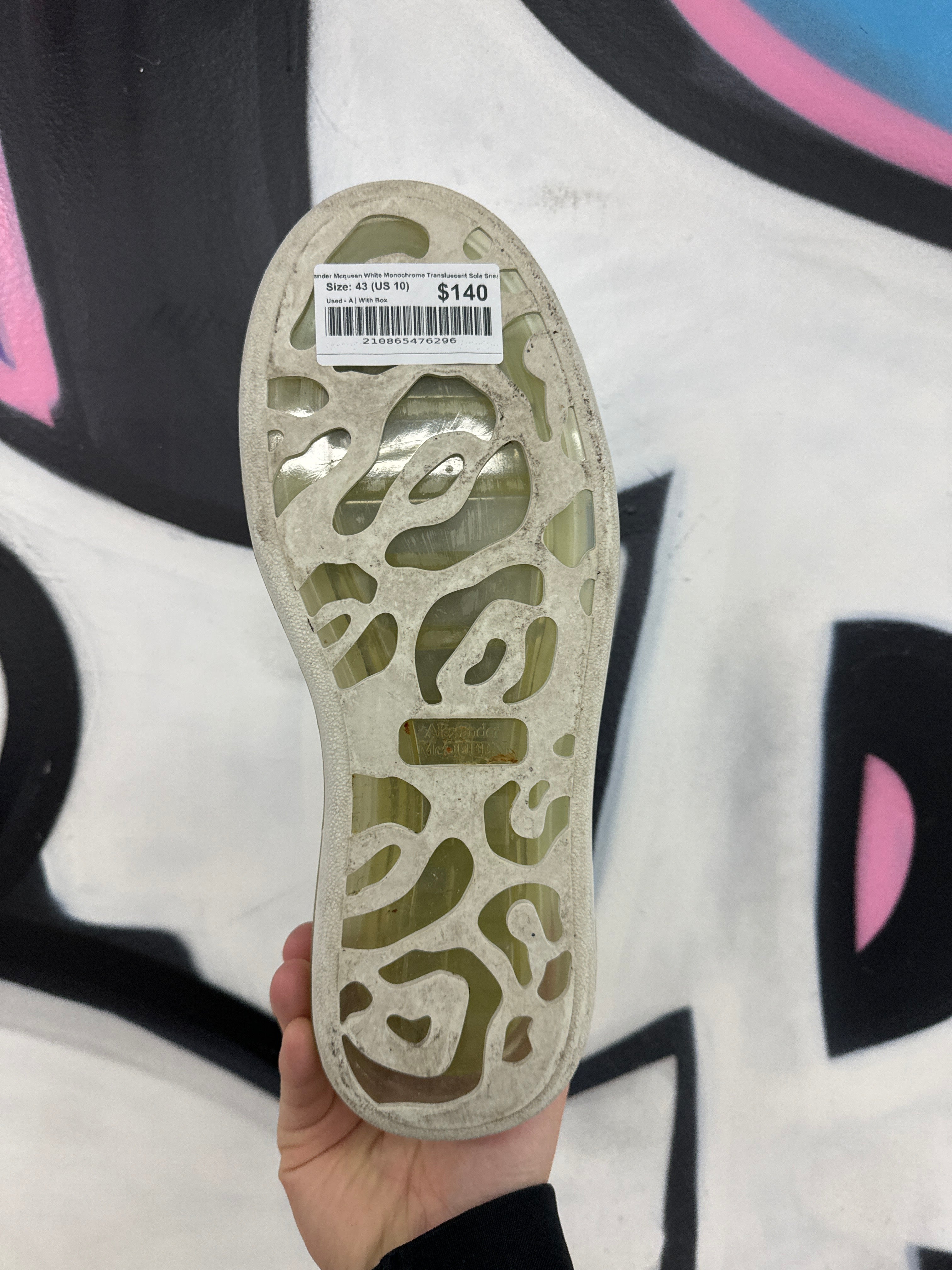 Alexander Mcqueen White Monochrome Transluecent Sole Sneakers