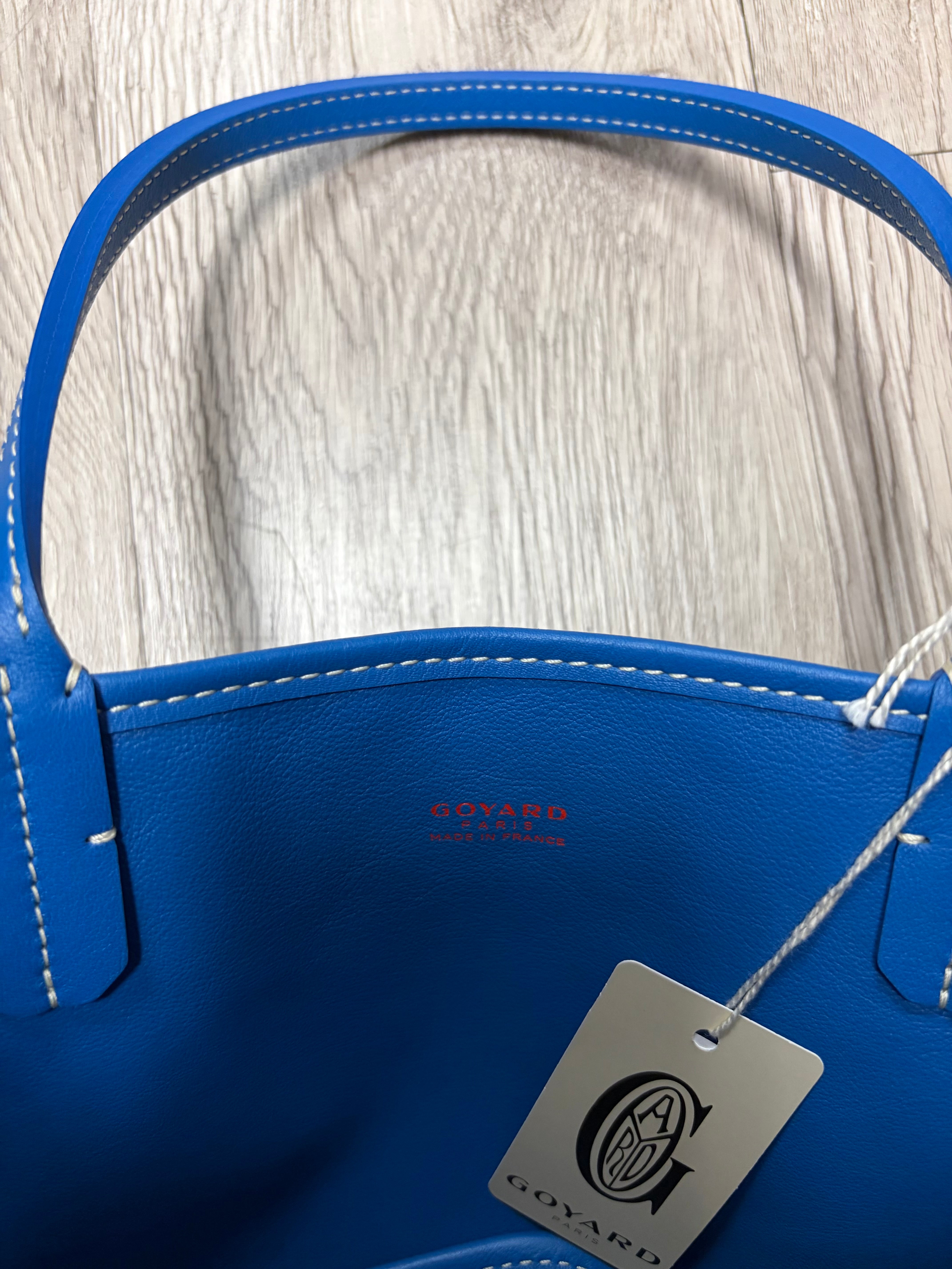 Goyard Blue Goyardine Anjou Mini Tote Bag