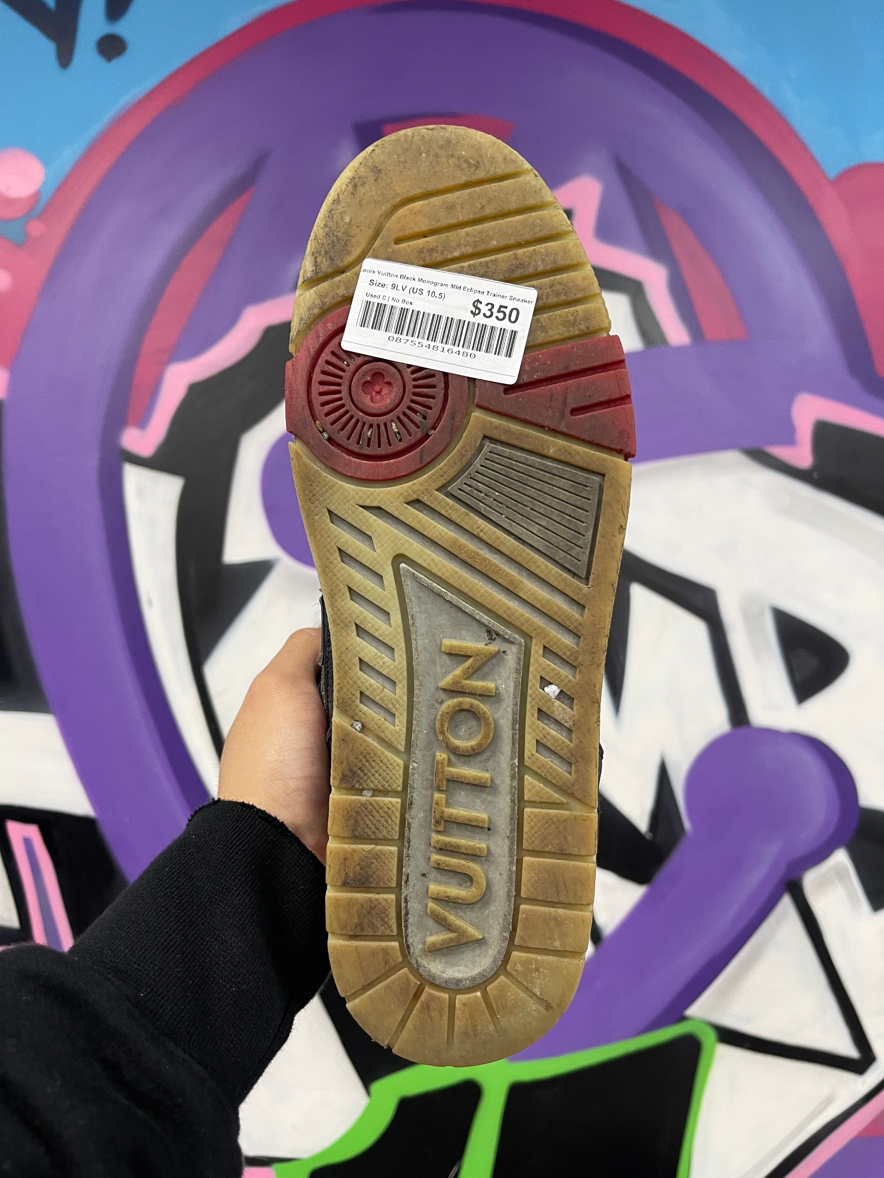 Louis Vuitton Black Monogram Mid Eclipse Trainer Sneakers