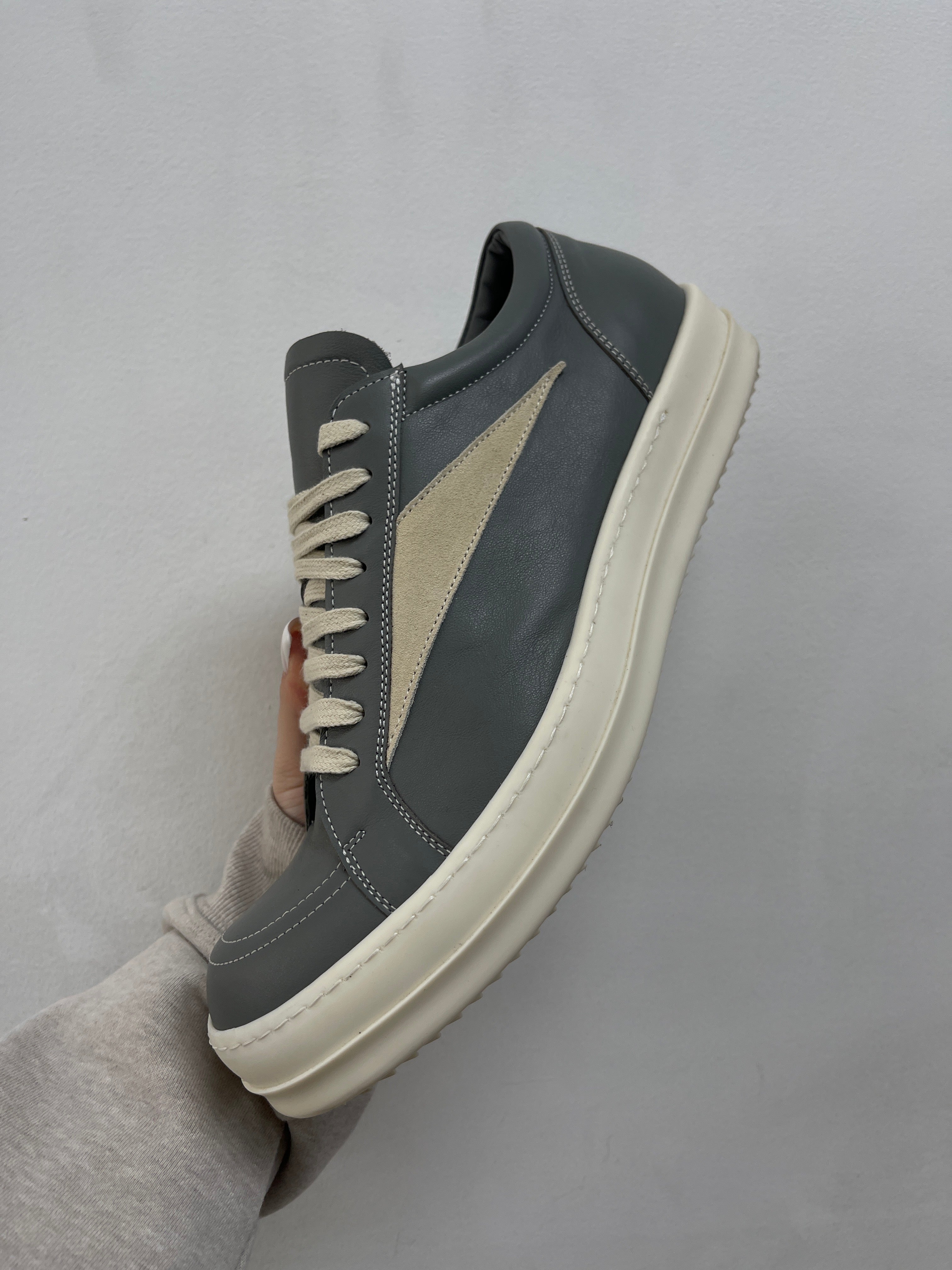 Rick Owens Washed Indigo Mainline Vintage Low Sneakers