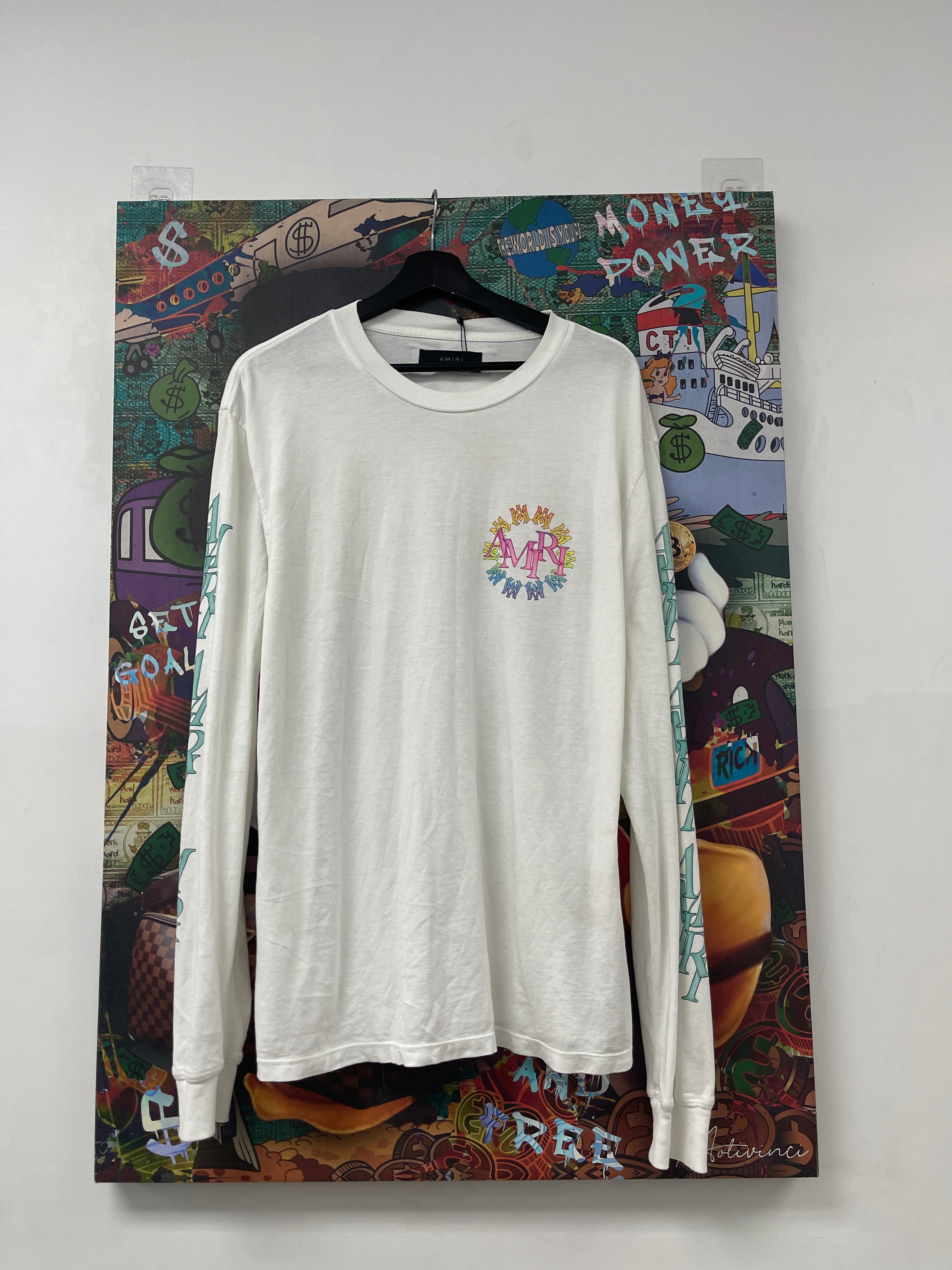 Amiri White Multi Color LS Used Medium