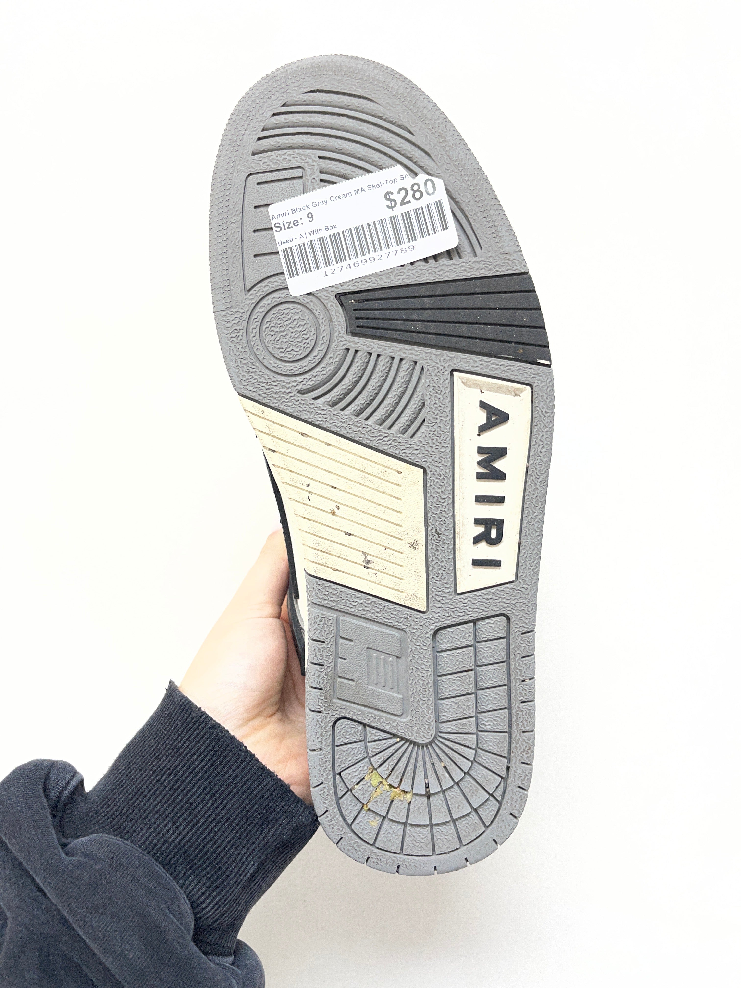 Amiri Black Grey Cream MA Skel-Top Sneakers