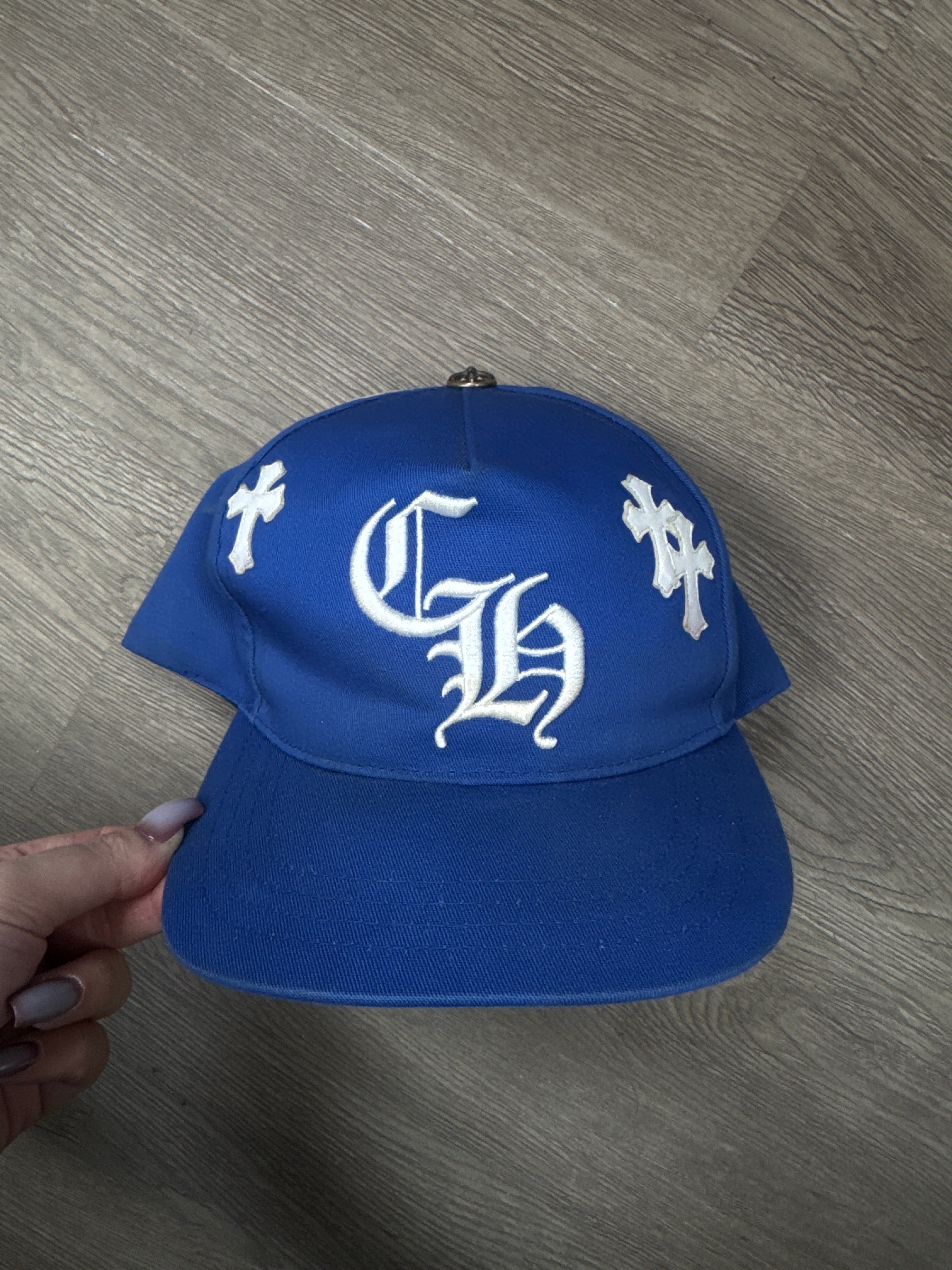 Chrome Hearts Blue White Cross Patch Baseball Hat