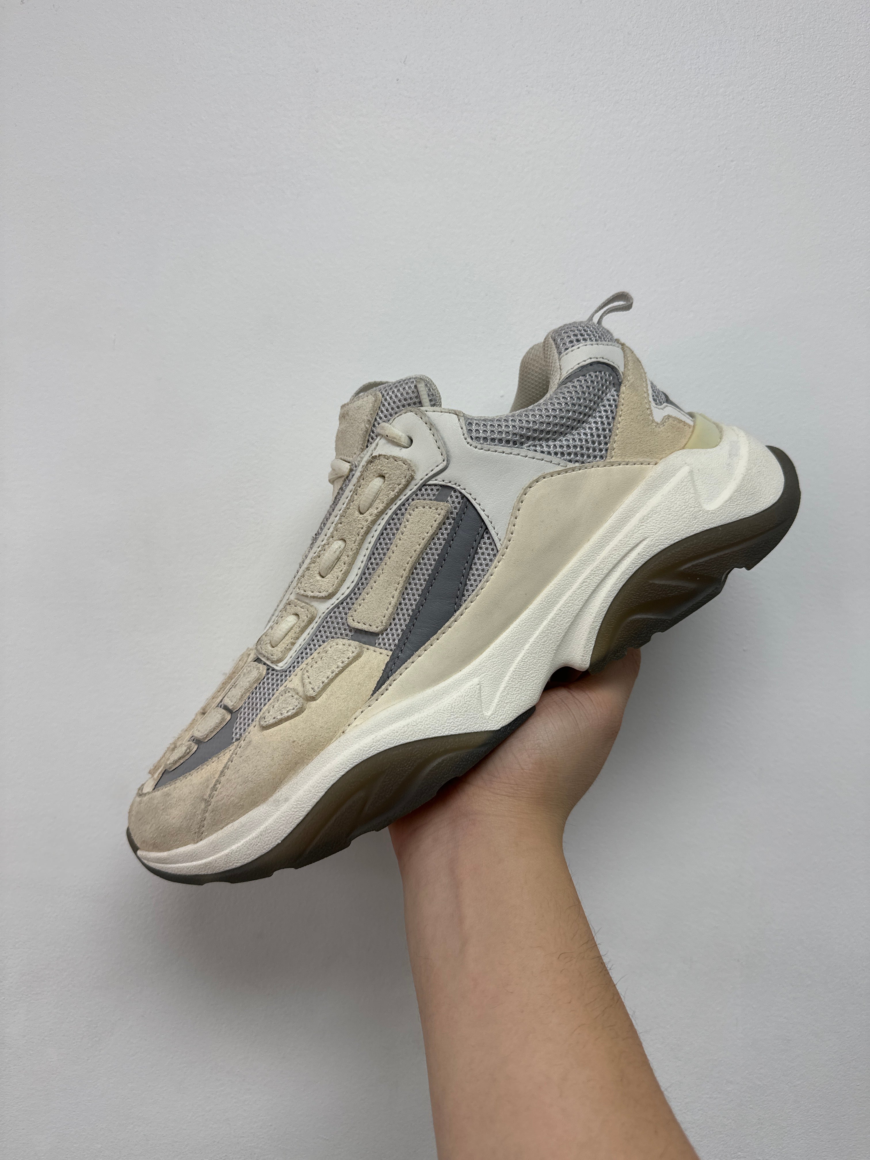 Amiri Bone Runner White Silver Used 12 No Box