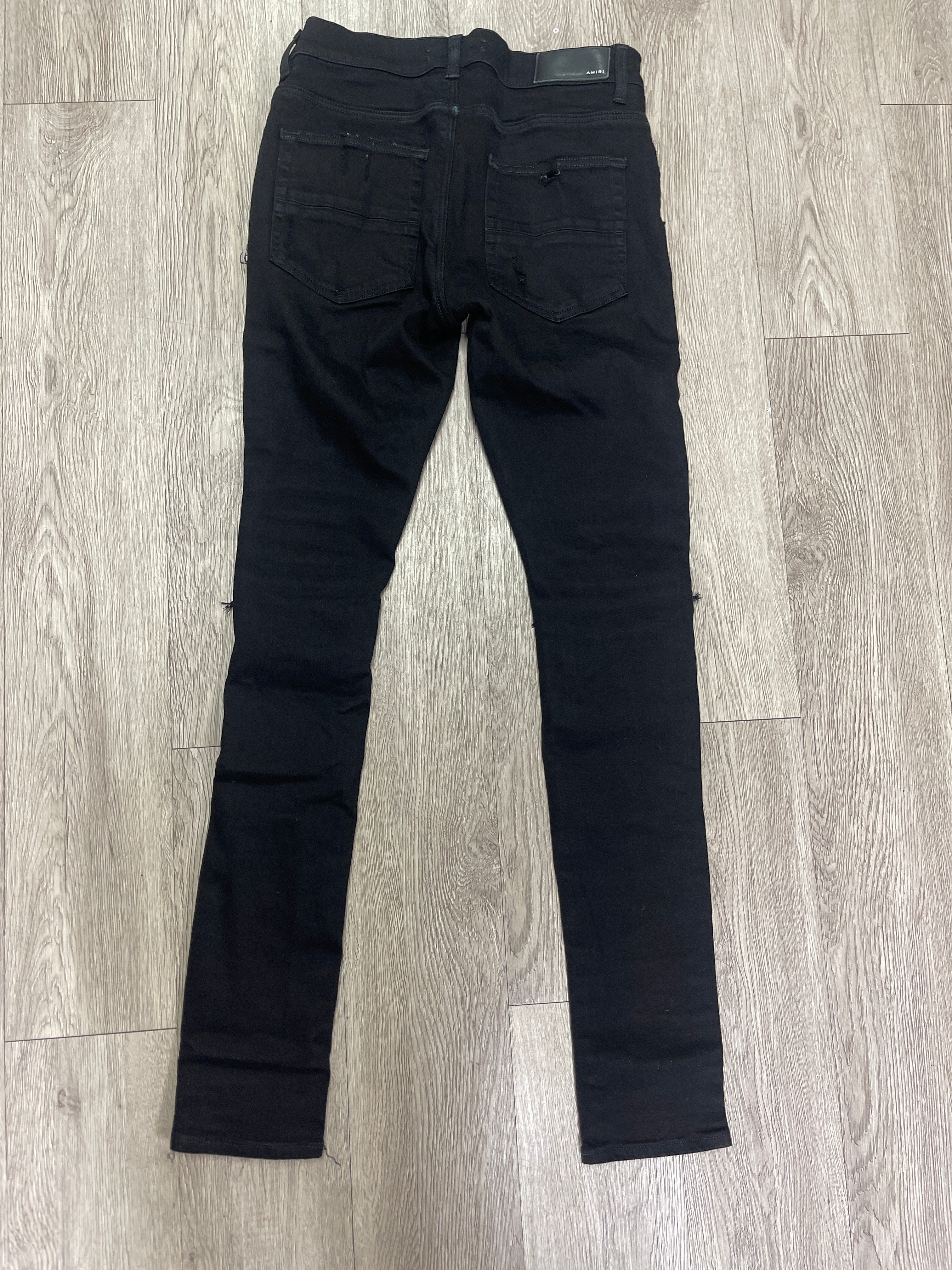 Amiri MX1 Black Paisley Patch Jeans