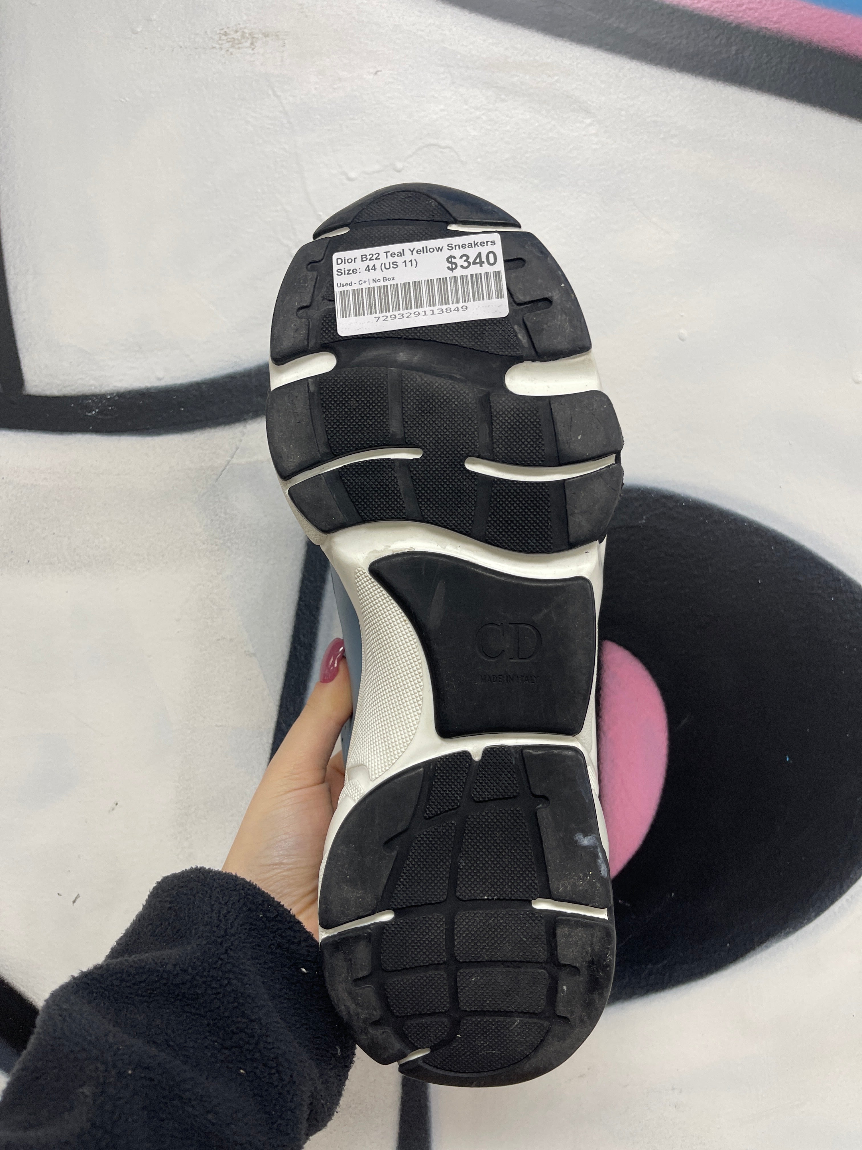 Dior B22 Teal Yellow Sneakers