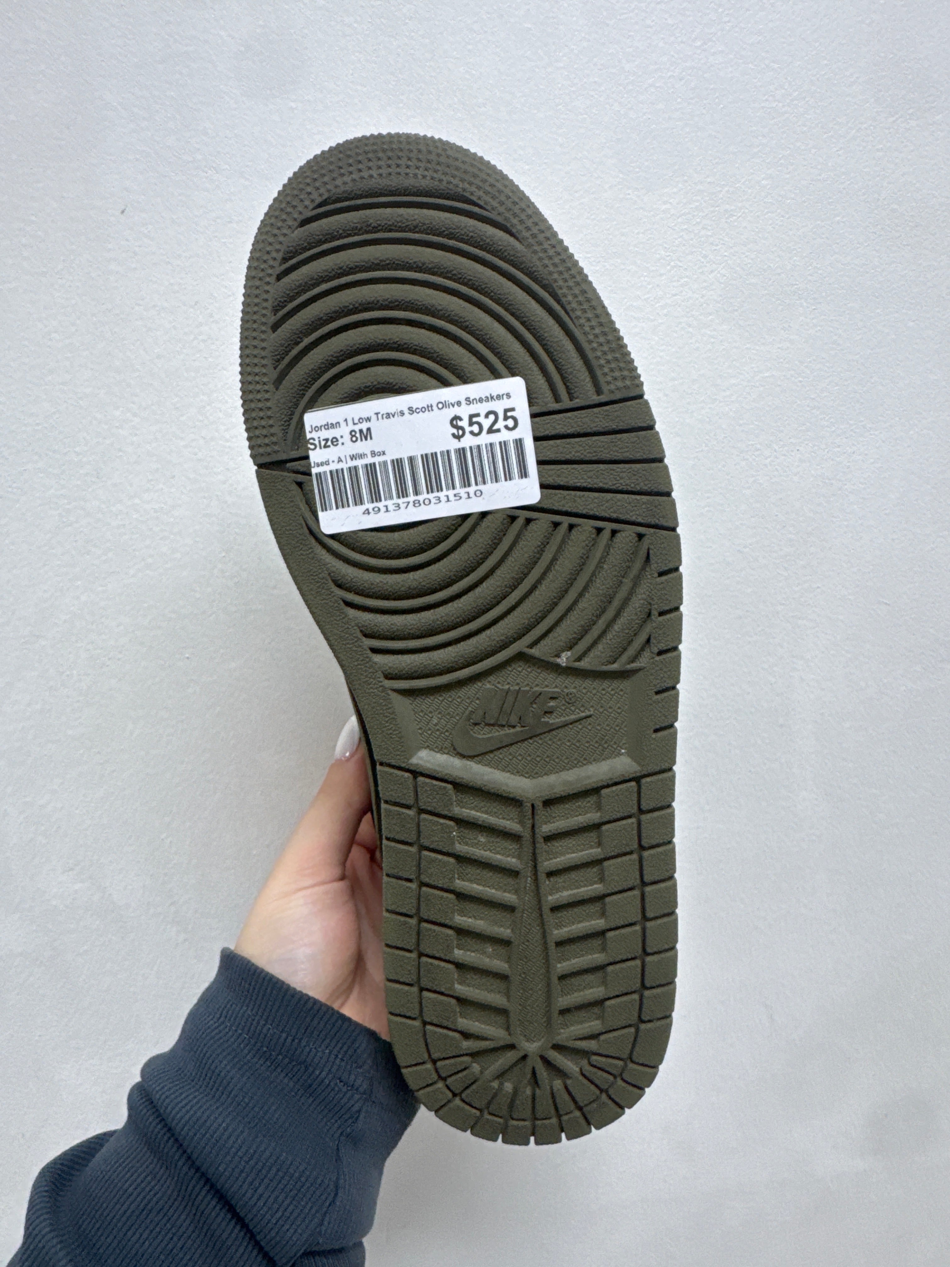 Jordan 1 Low Travis Scott Olive Sneakers