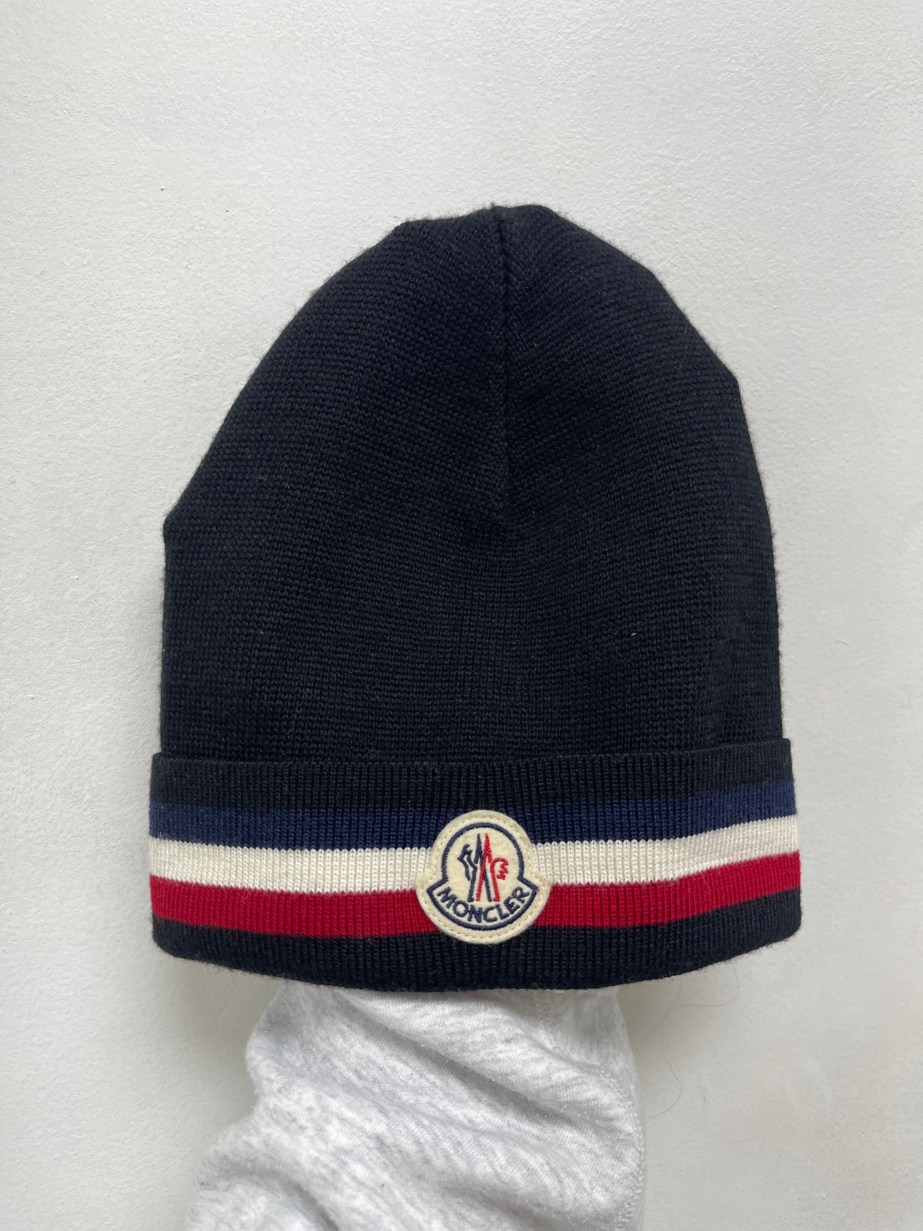 Moncler Black Striped Beanie