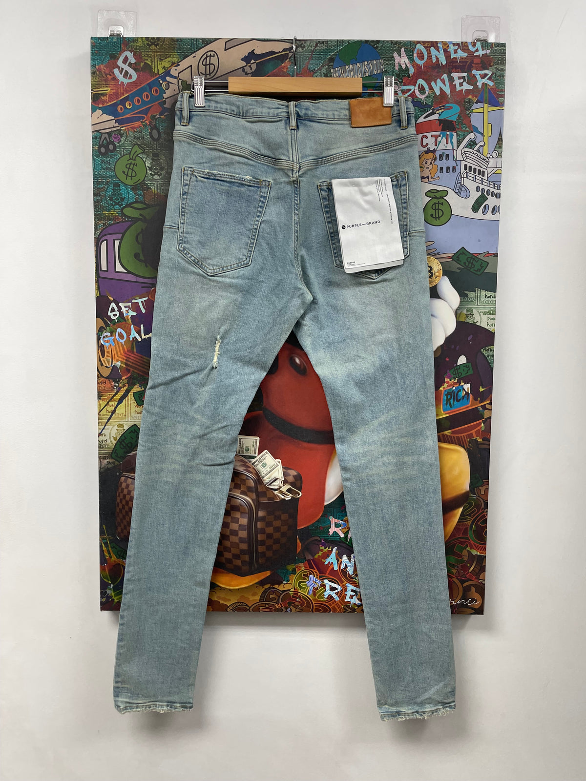 Purple Brand Yellow Wash Distressed Jeans