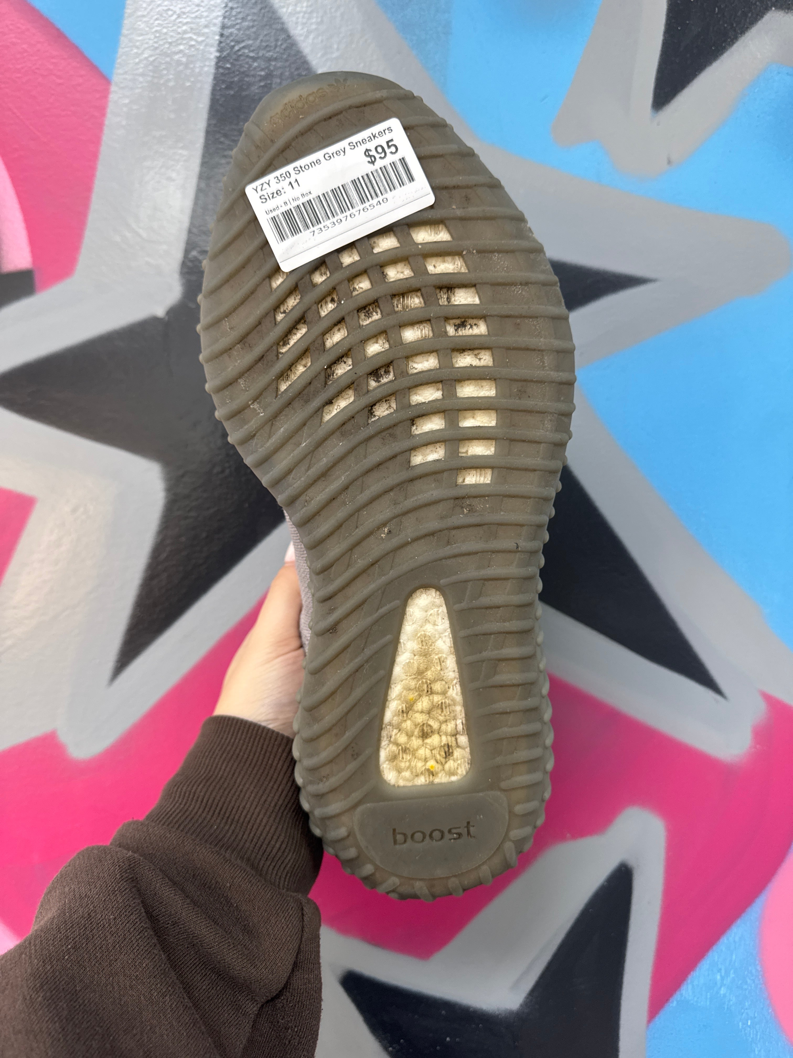 YZY 350 Stone Grey Sneakers