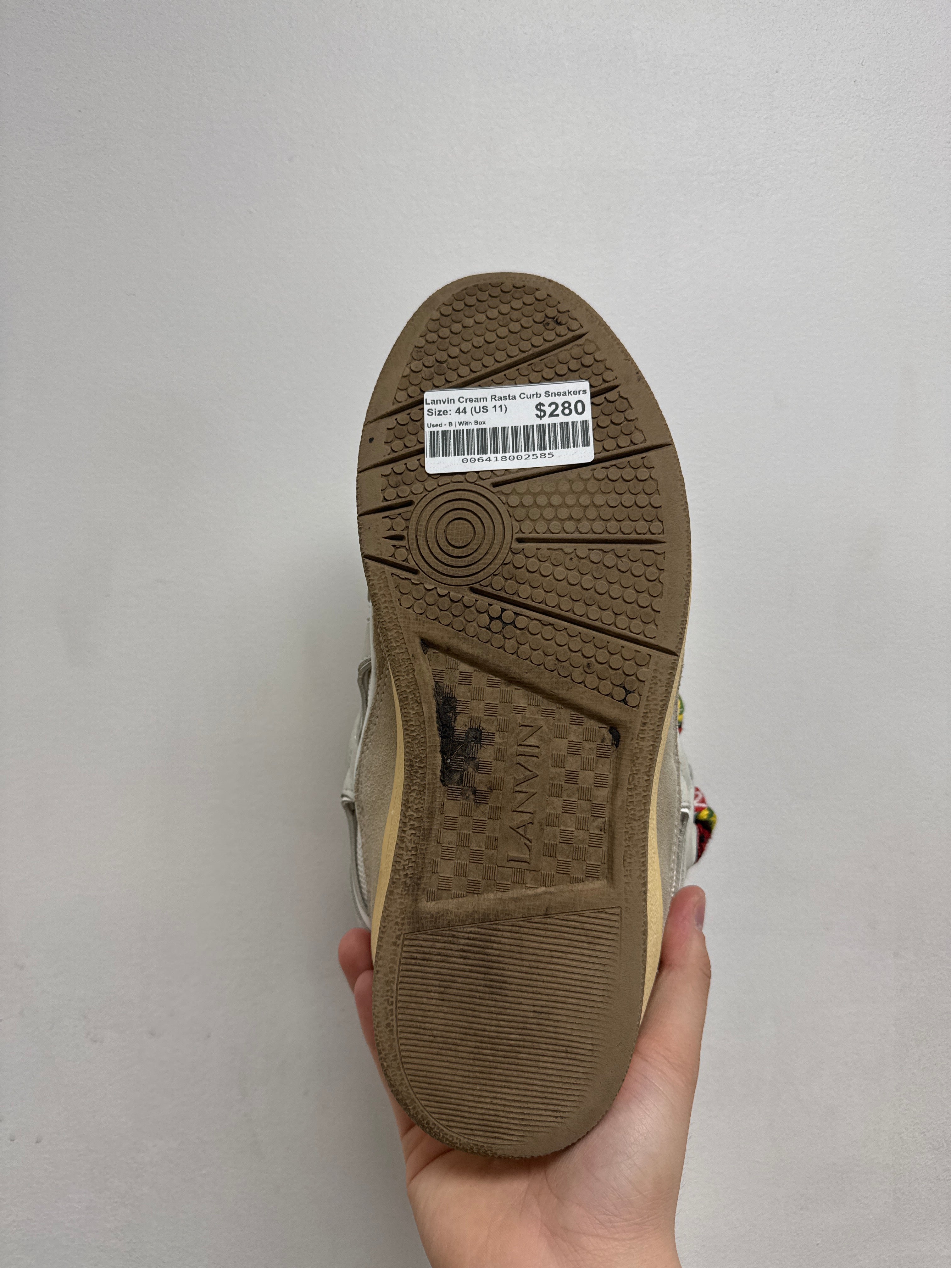 Lanvin Cream Rasta Curb Sneakers