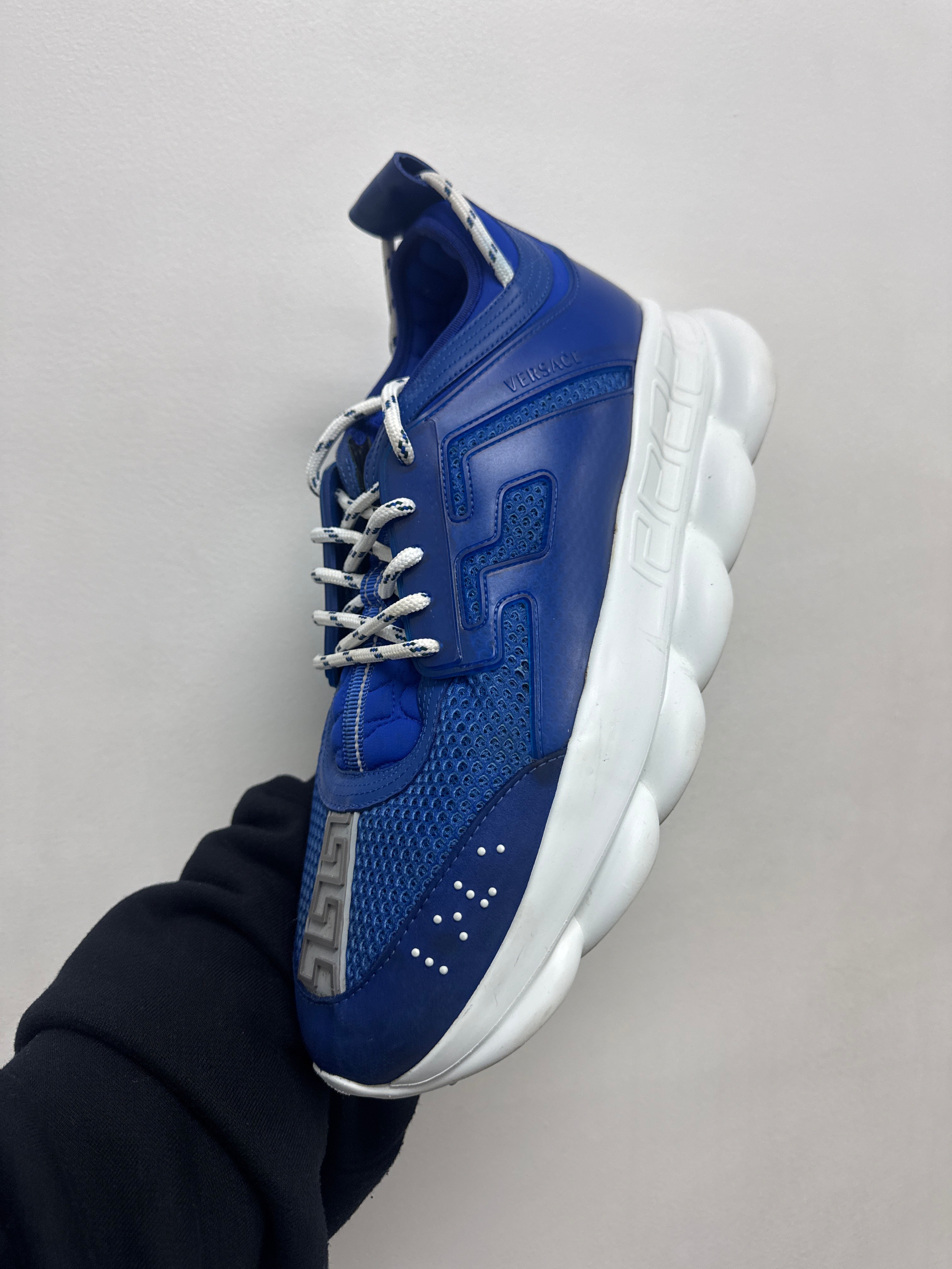 Versace Chain Reacton Bllue Sneakers