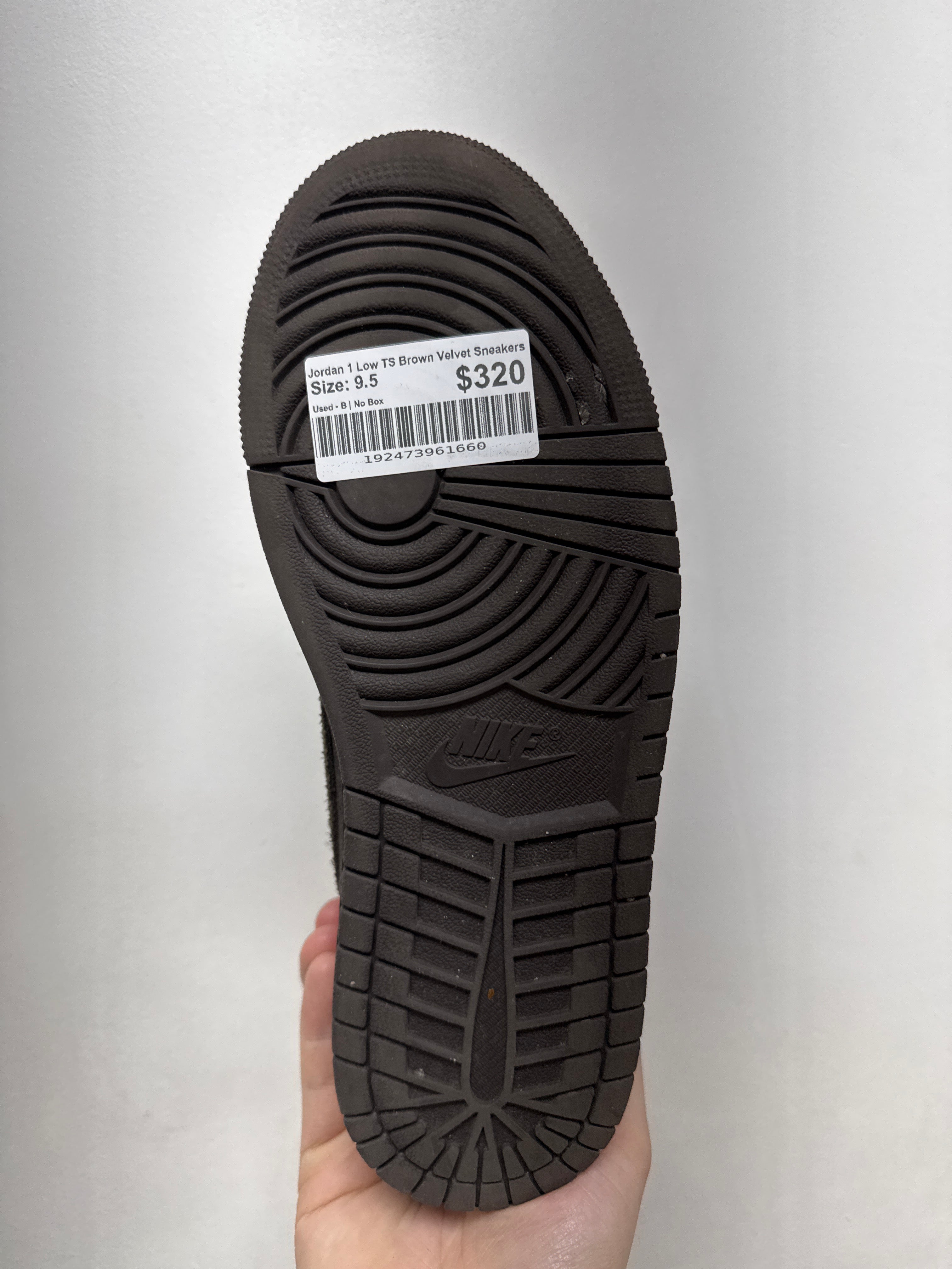 Jordan 1 Low TS Brown Velvet Sneakers