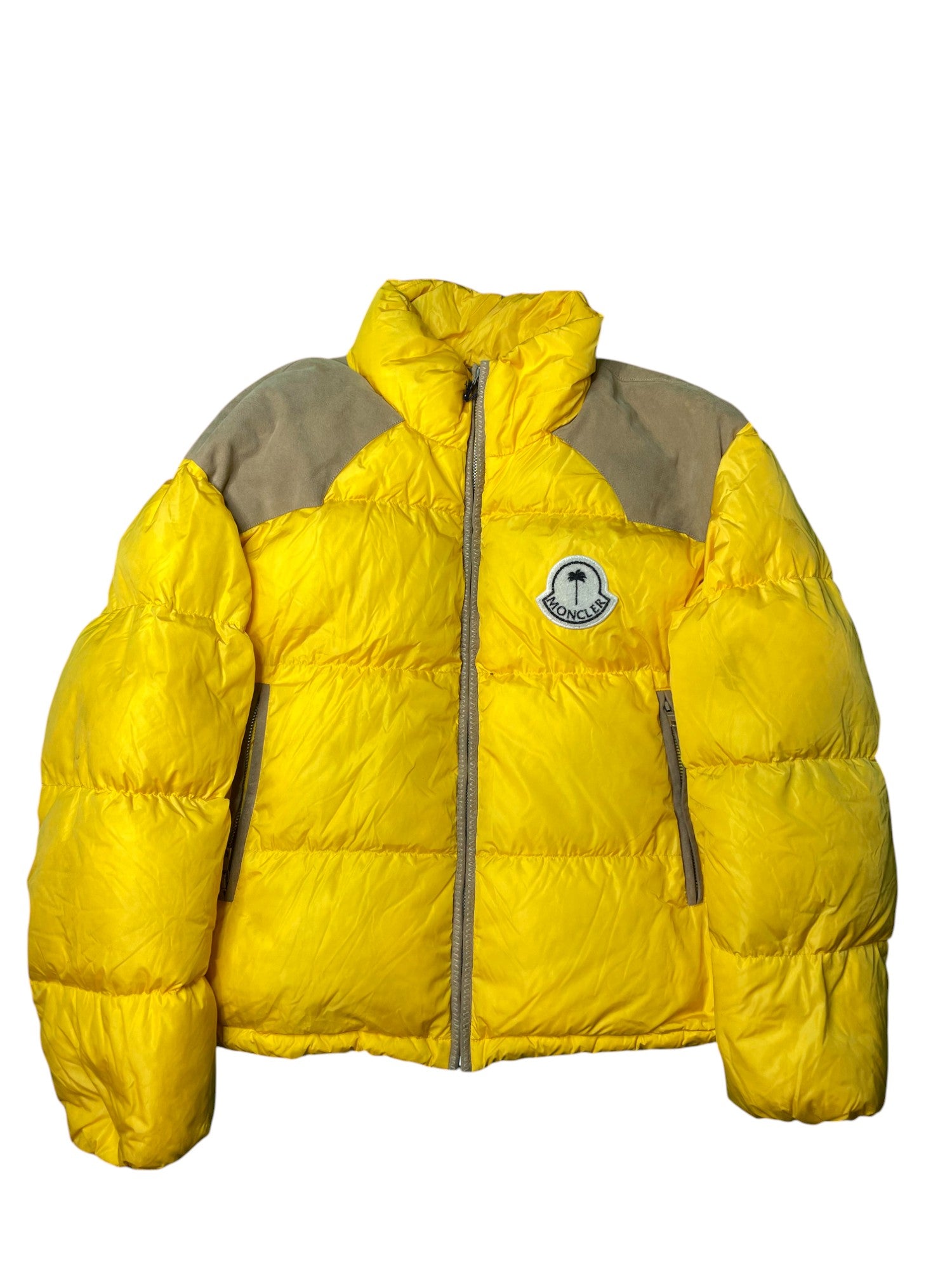 Moncler Palm Angels Yellow Puffer Coat