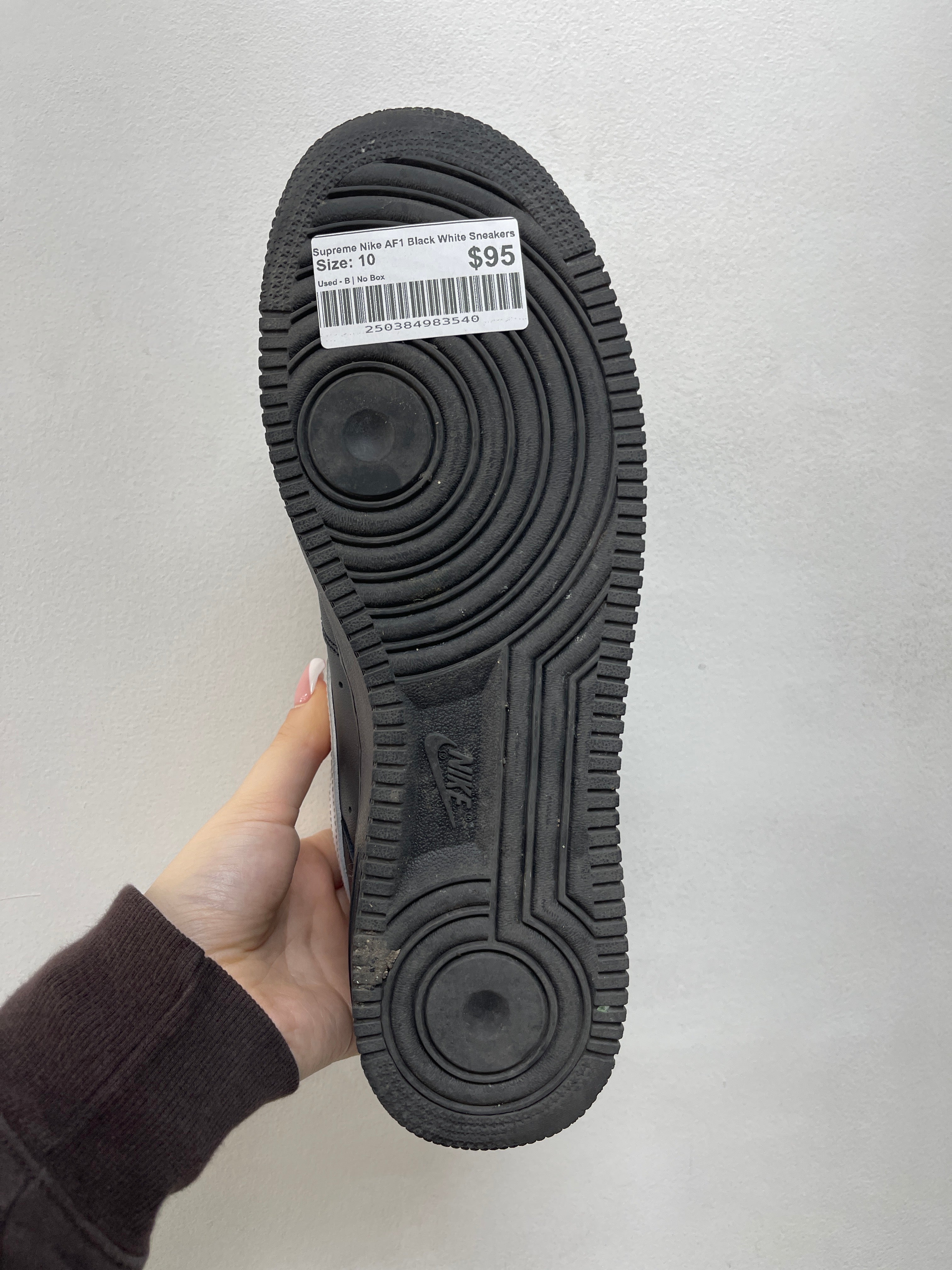 Supreme Nike AF1 Black White Sneakers