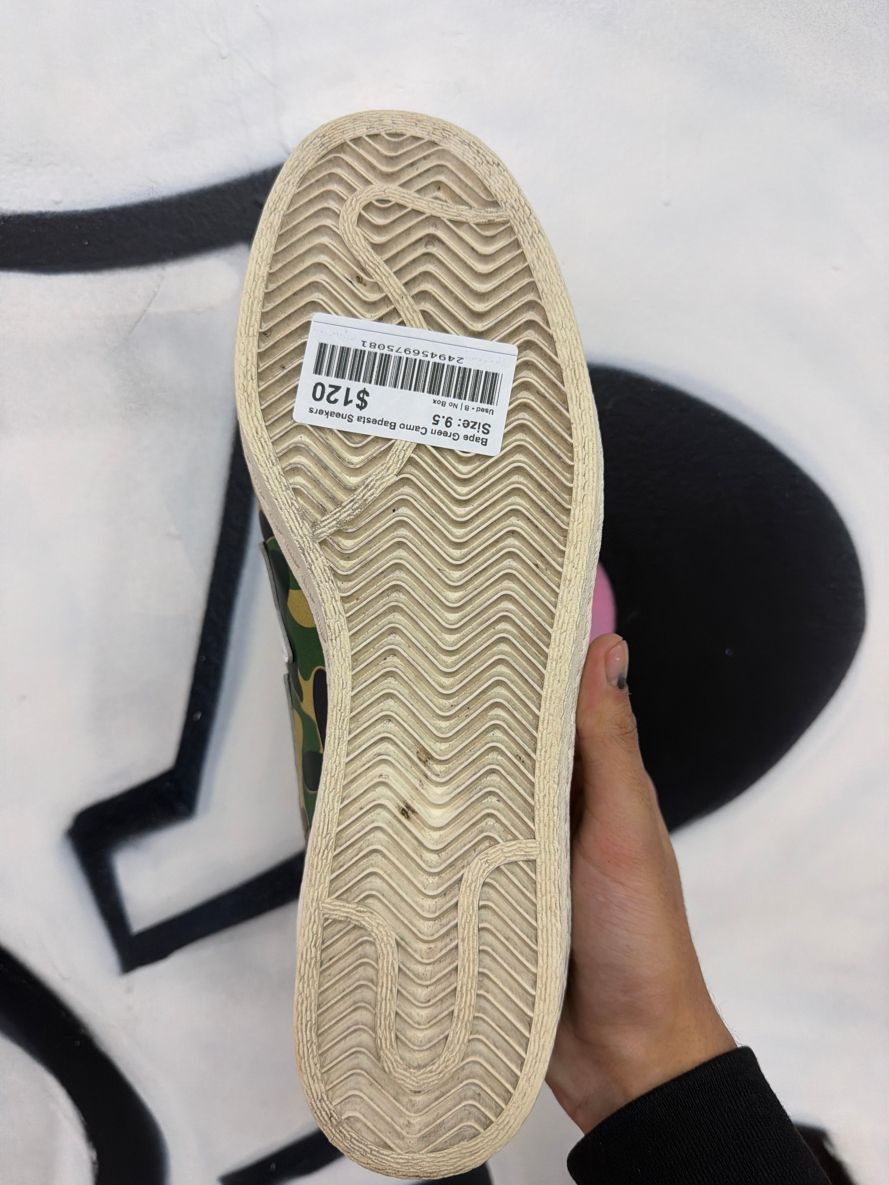 Bape Green Camo Bapesta Sneakers