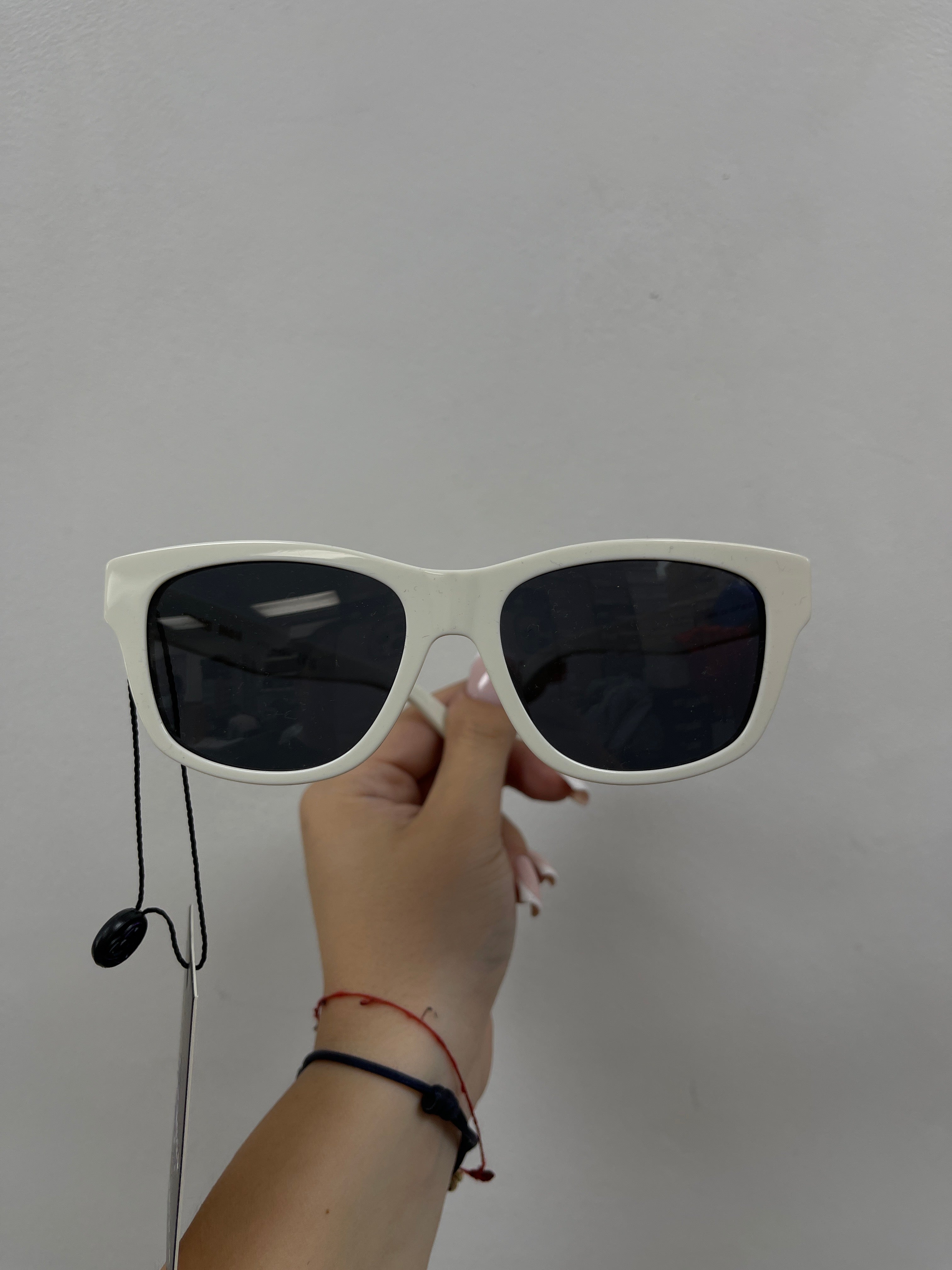 Celine White Black Logo Sunglasses
