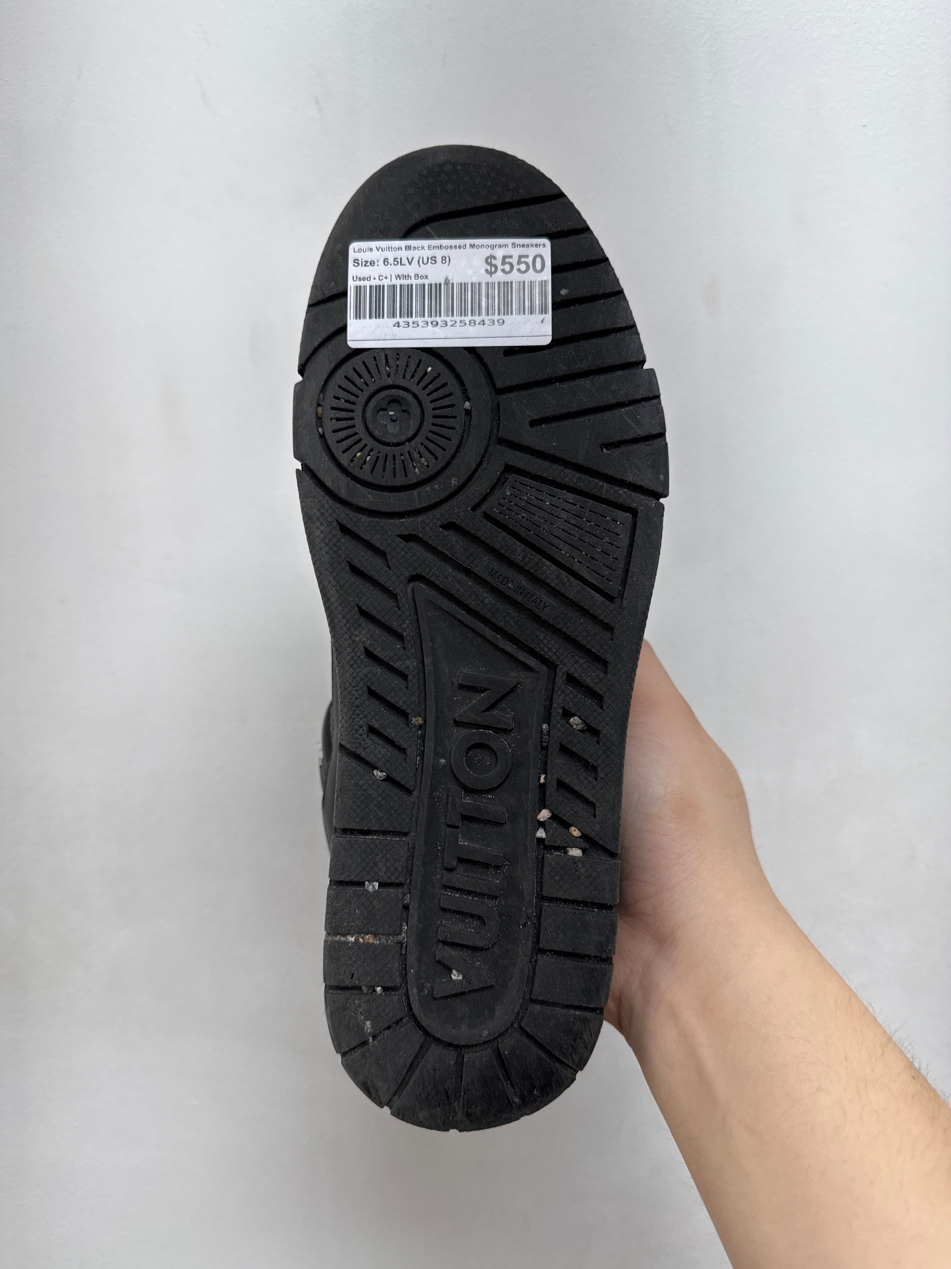Louis Vuitton Black Embossed Monogram Sneakers